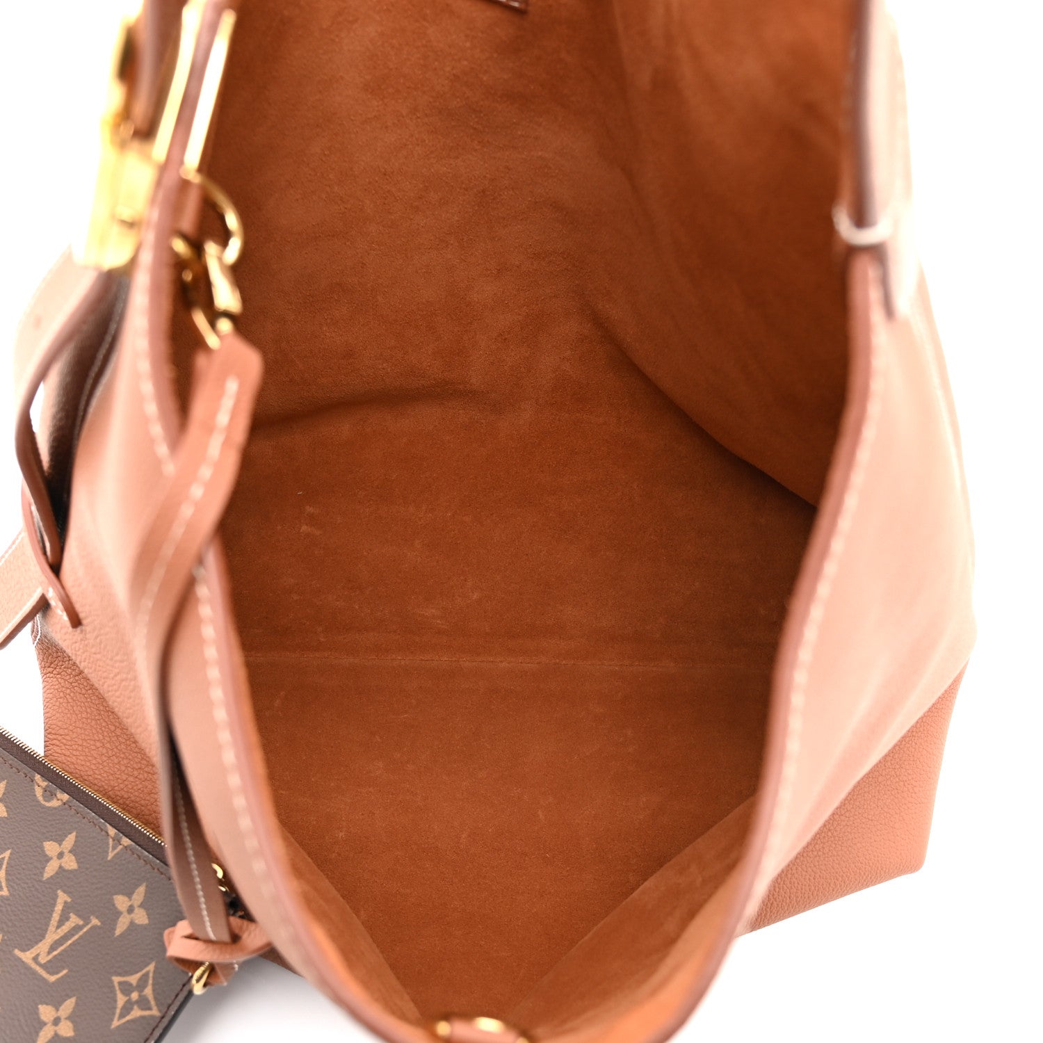 Grained Calfskin Low Key Hobo MM Cognac