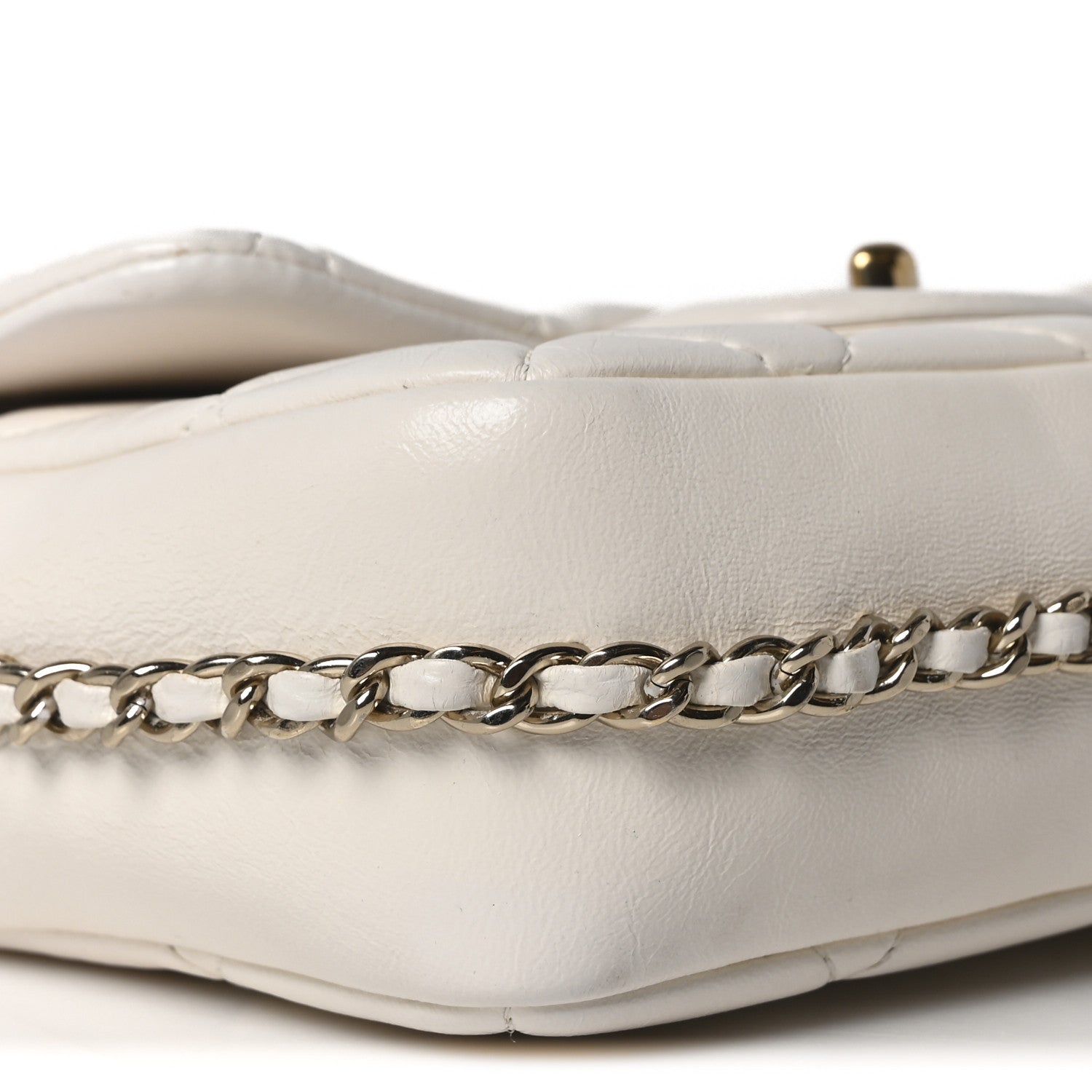 Lambskin Quilted Small My Precious Flap White