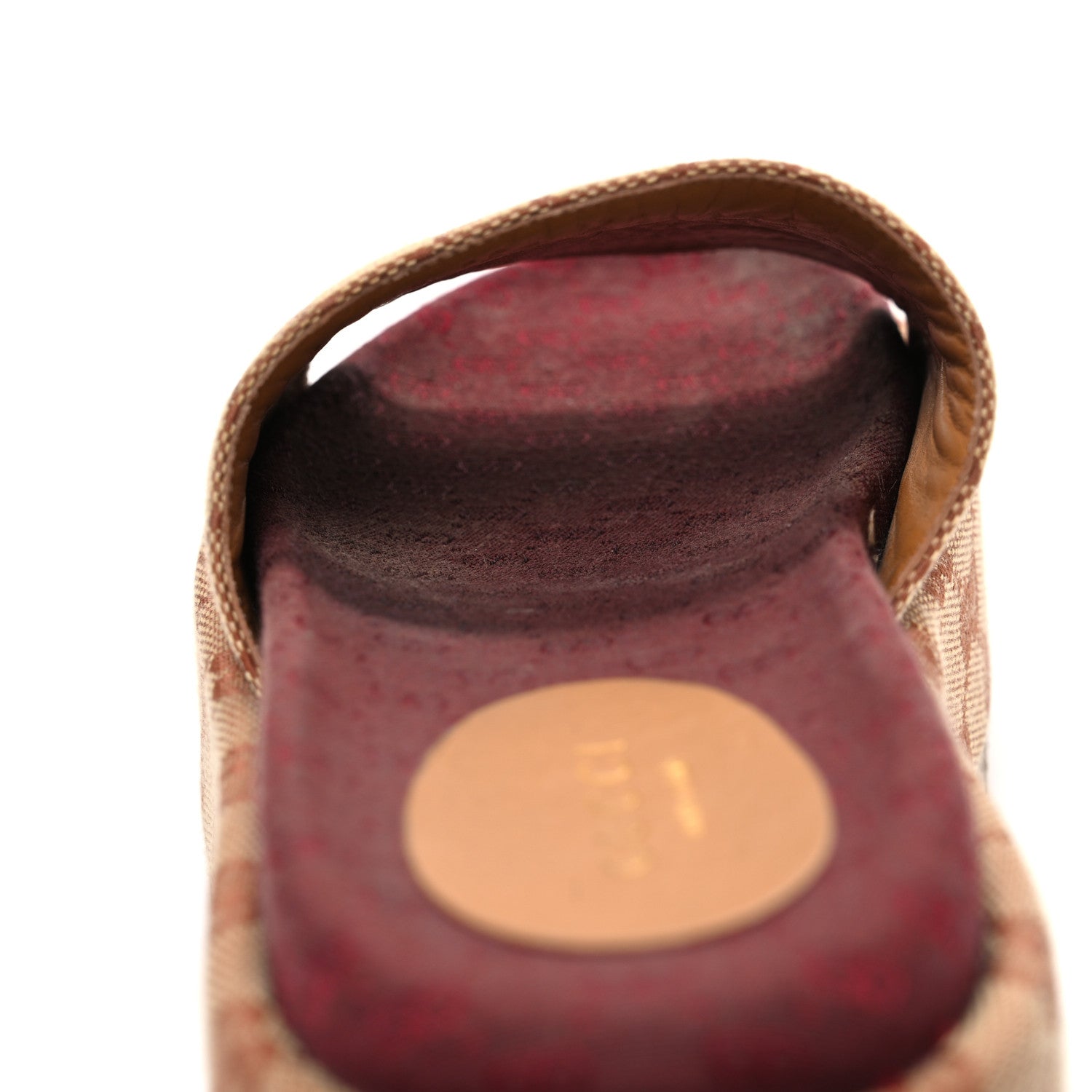 Canvas GG Monogram Angelina Platform Slide Sandals 36 Beige Ruggine
