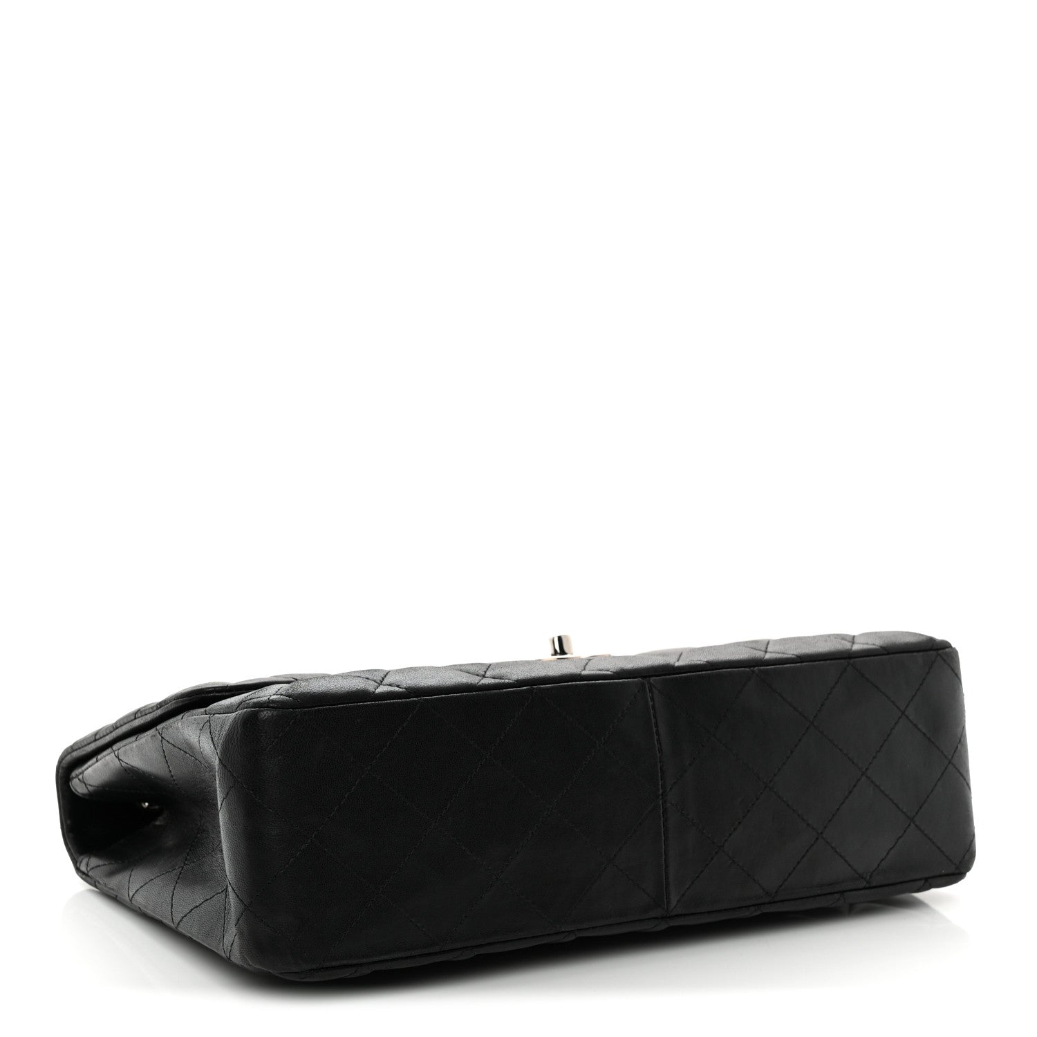 Lambskin Quilted Jumbo Single Flap Black