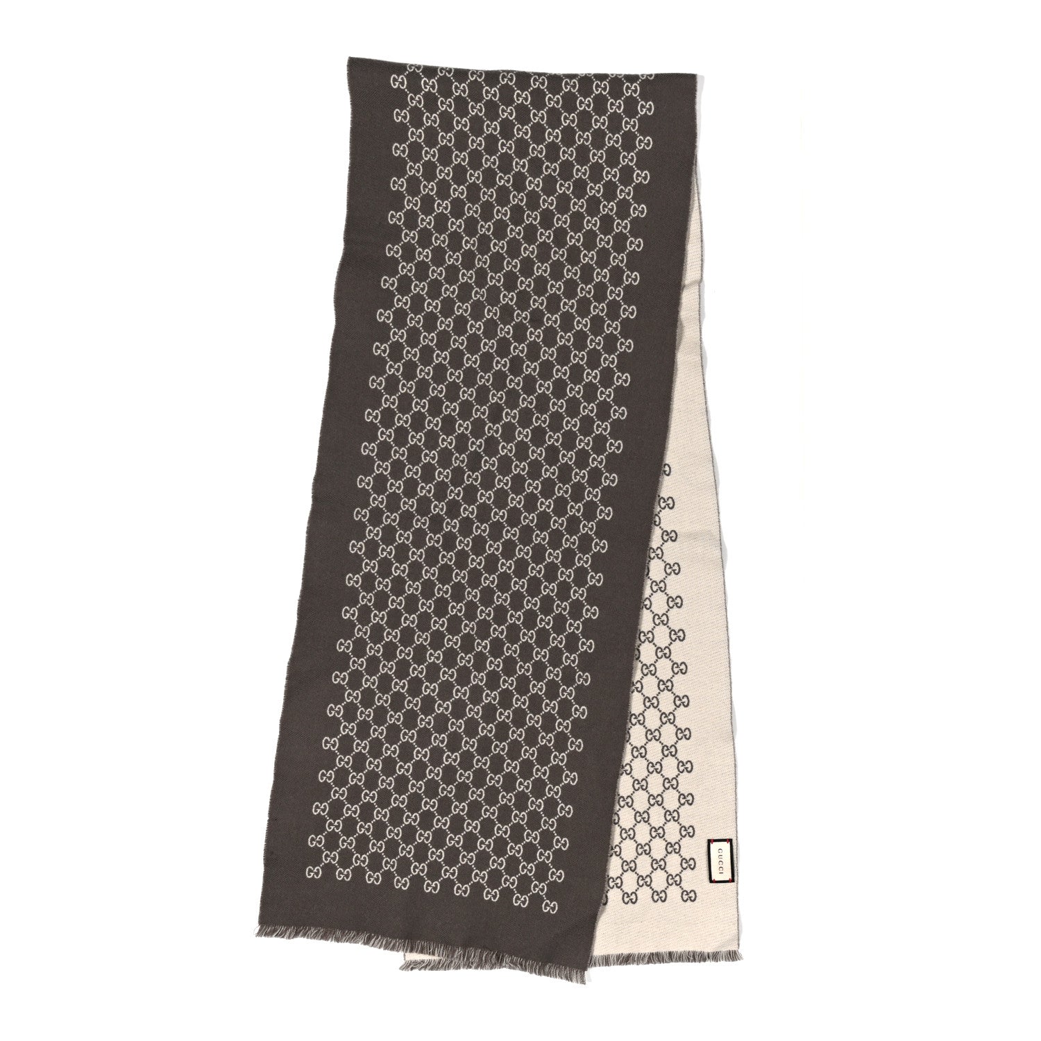 Wool GG Monogram Scarf Brown
