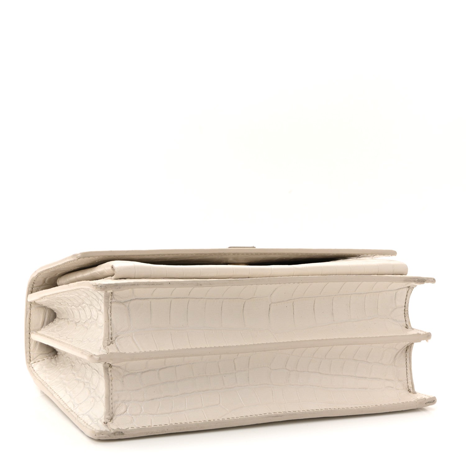 Calfskin Crocodile Embossed Medium Monogram Sunset Blanc Vintage