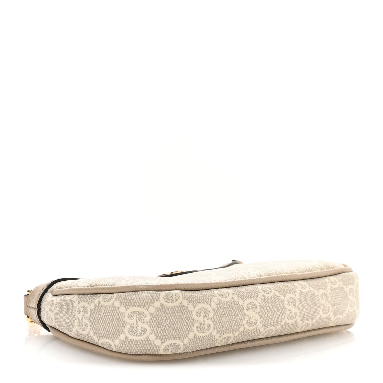 GG Supreme Monogram Textured Dollar Calfskin Web Mini Ophidia GG Handbag Beige Mystic White Oatmeal