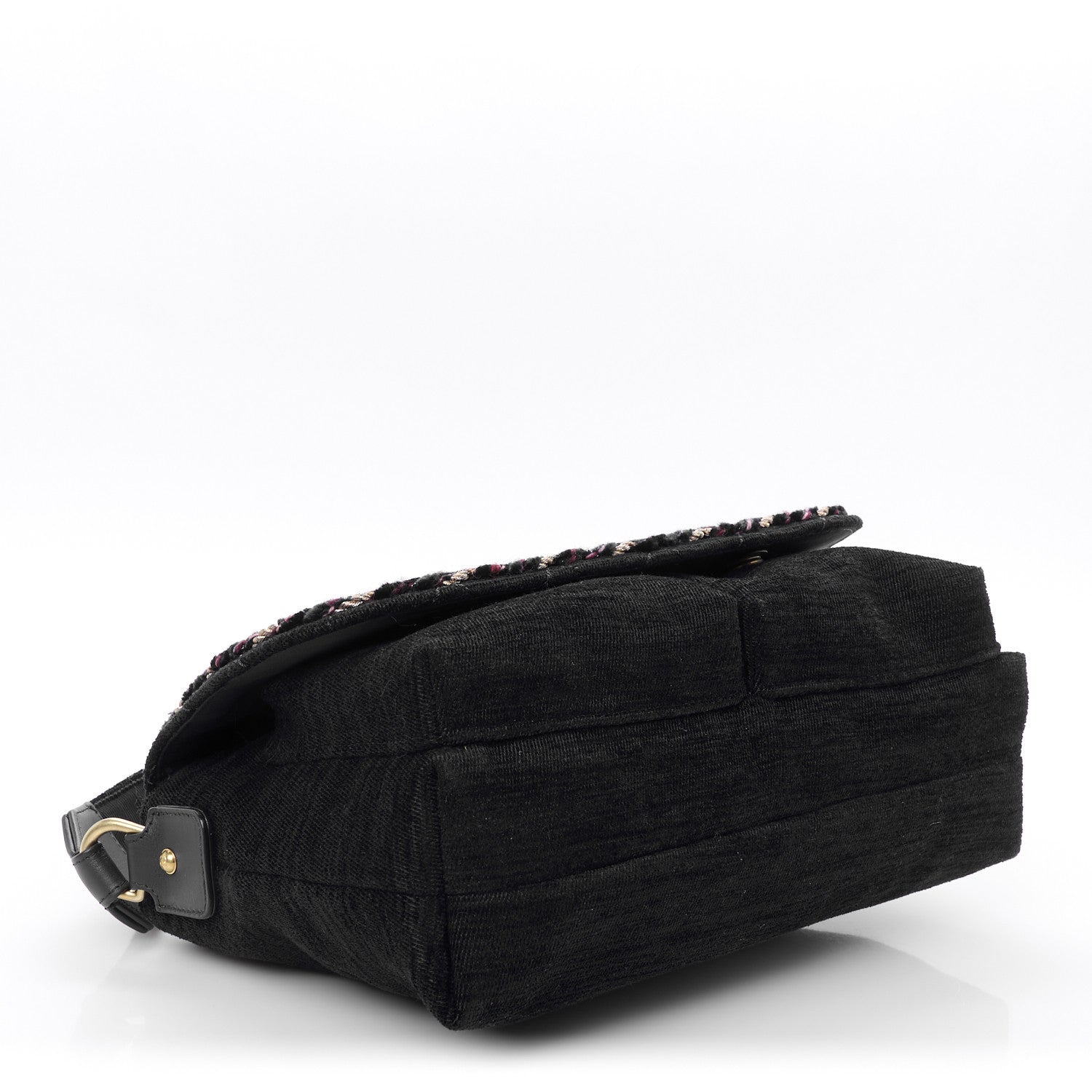 Wool Velvet Quilted Parisian Stroll Messenger Navy