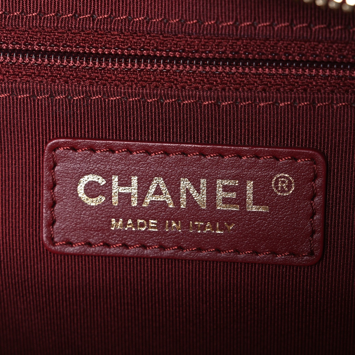Calfskin Quilted CC Medium Vanity Case Dark Red