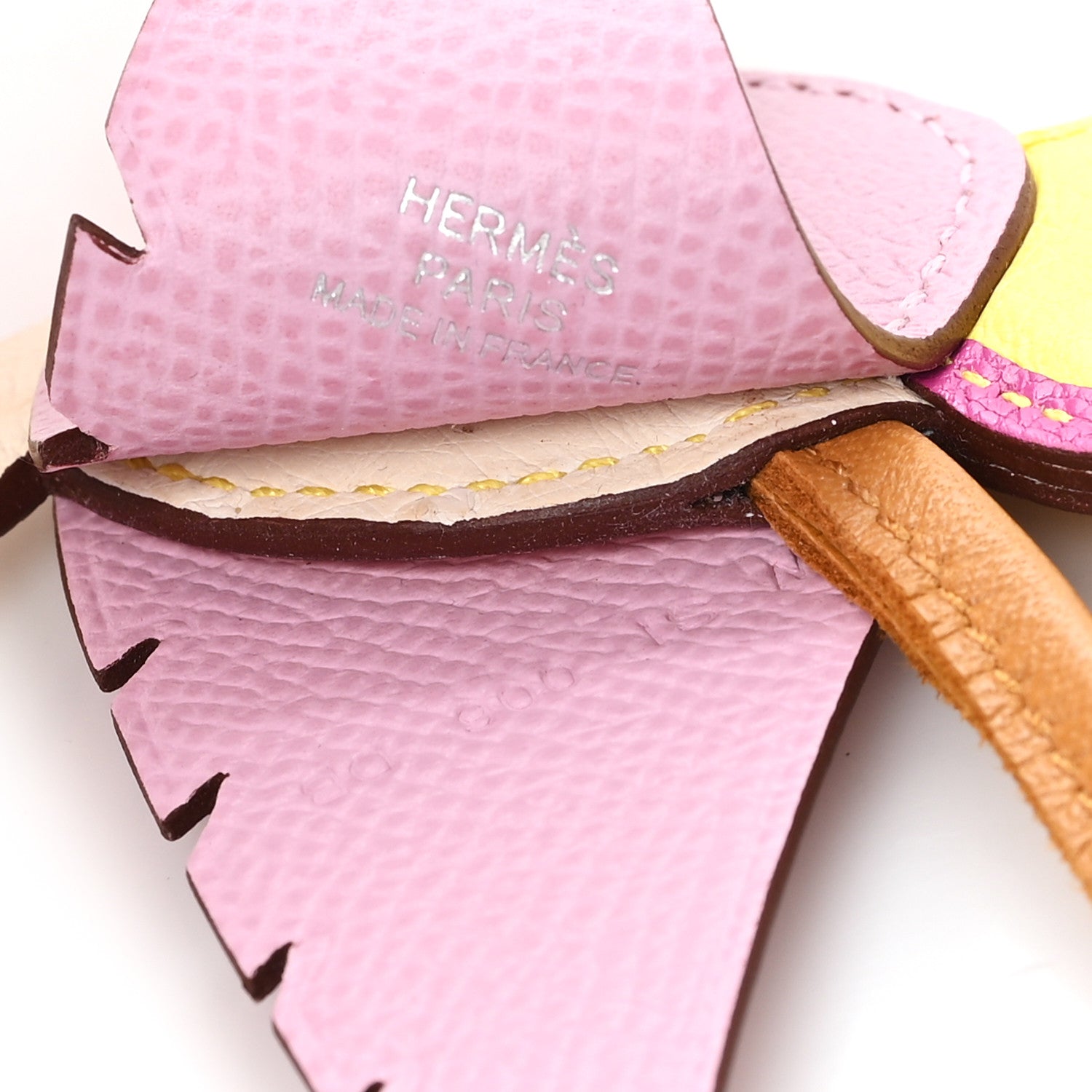 Ostrich Epsom Swift Birdy Bag Charm Mauve Sylvestre Nata Jaune Citron Magnolia Sesame