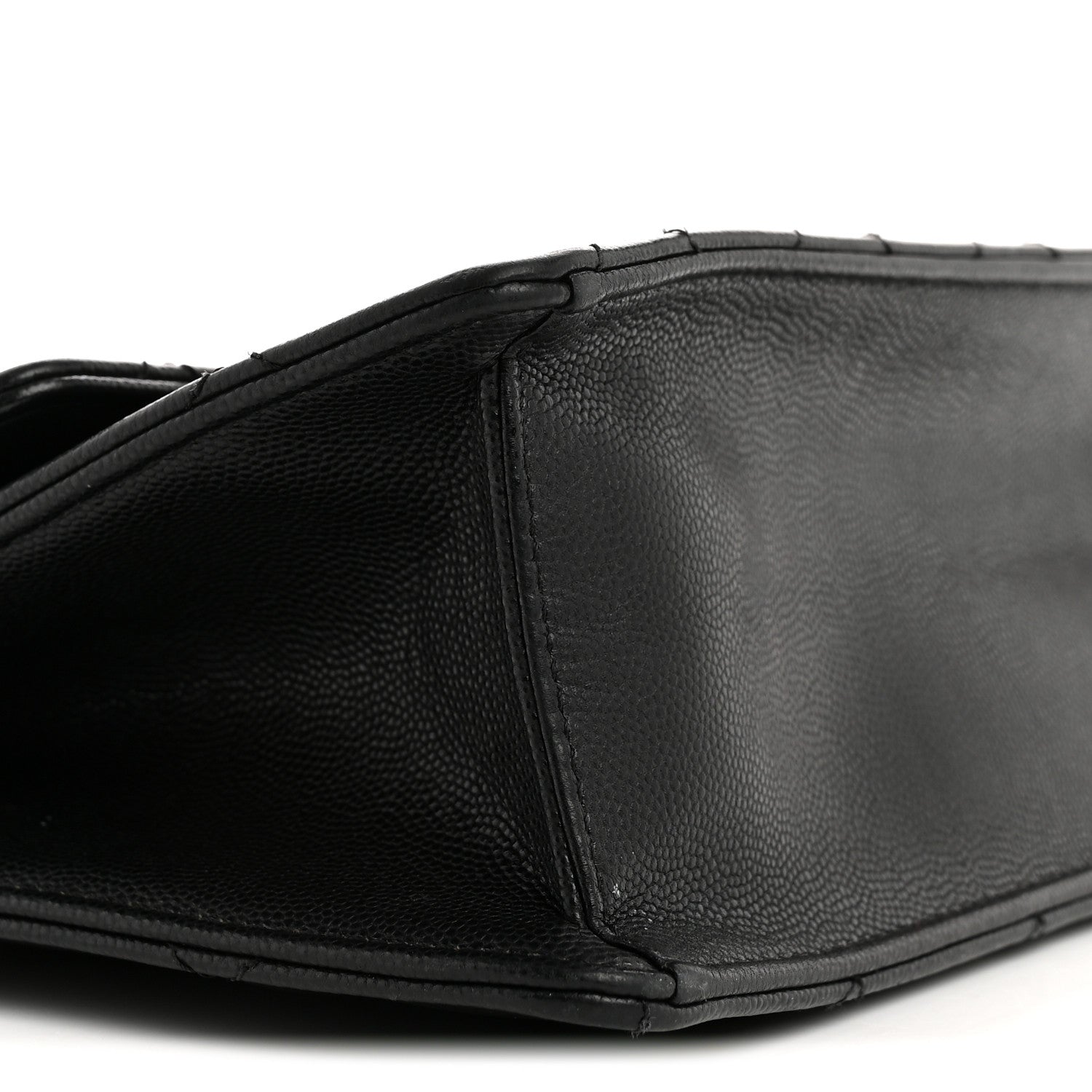 Caviar Quilted Chain Frame Flap Black