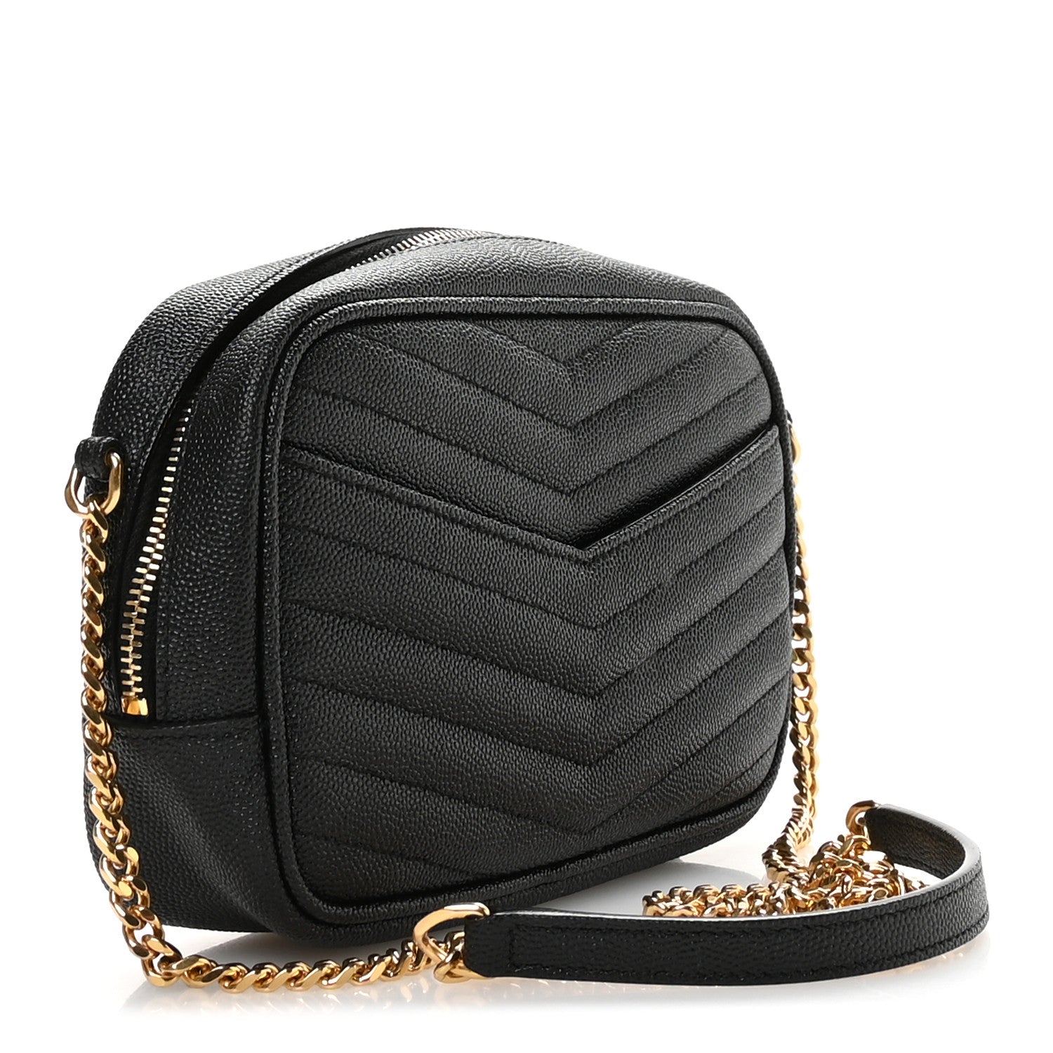 Grain De Poudre Matelasse Monogram Mini Lou Camera Bag Black