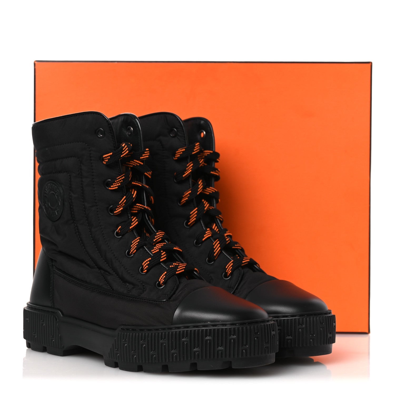 Calfskin Parachute Fresh Ankle Boots 40.5 Black