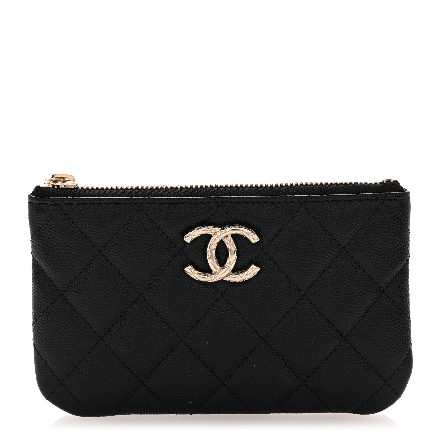 Caviar Quilted CC Small Pouch Black