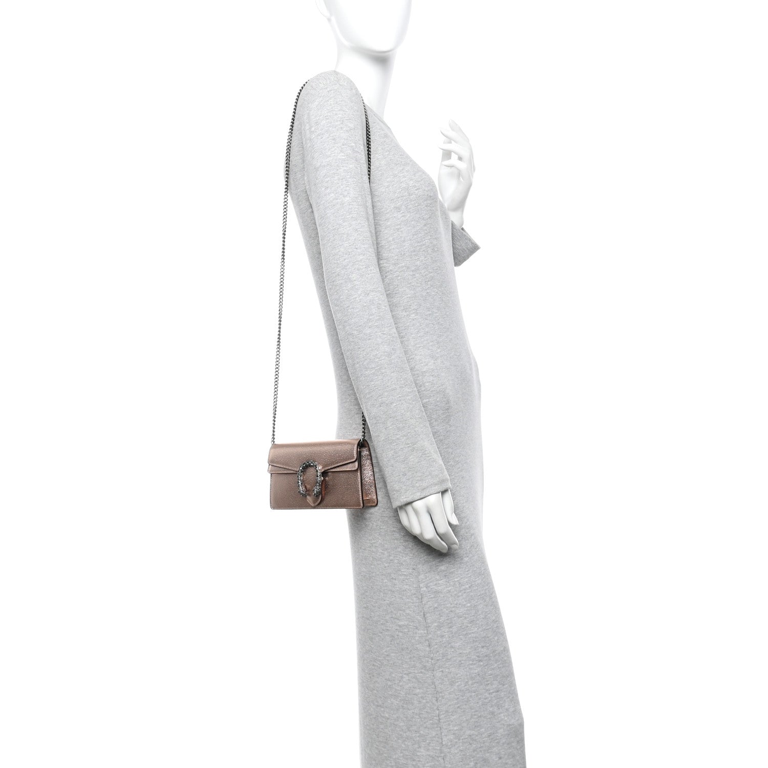 Metallic Calfskin Super Mini Dionysus Shoulder Bag Rose Gold