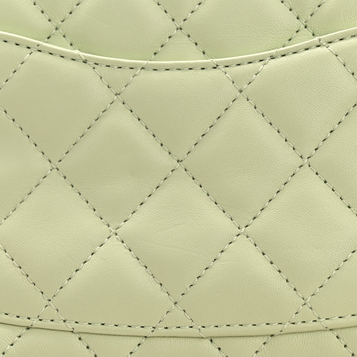 Lambskin Quilted Mini Pearl Crush Flap Light Green