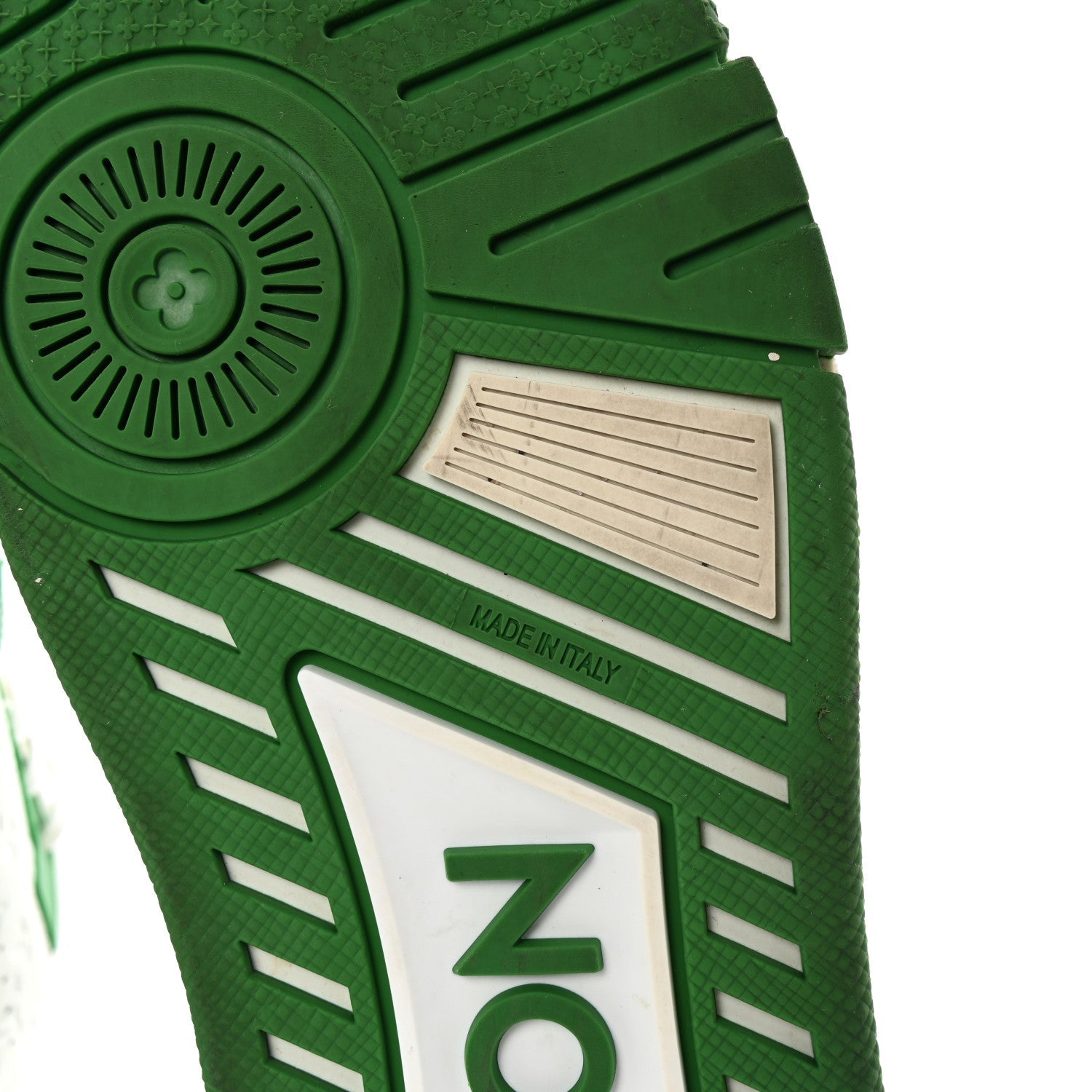 Calfskin Monogram Mens LV Trainer Sneakers 8 Green
