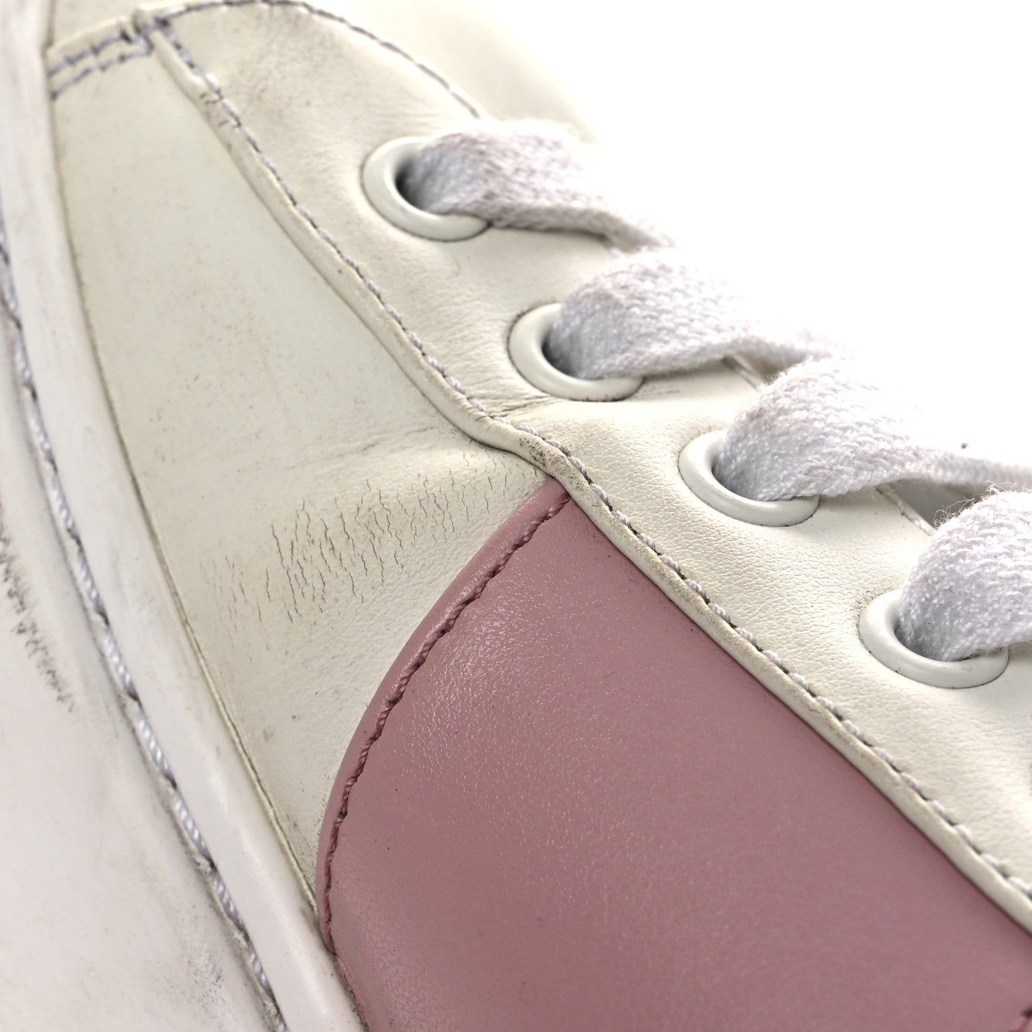Vitello Soft Logo 45mm Platform Sneakers 35.5 White Pink