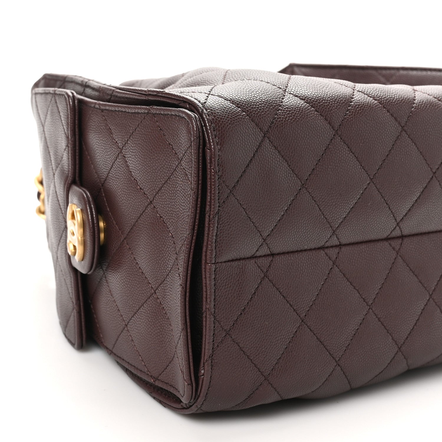 Caviar Quilted Small Chanel 25 Handbag Dark Brown
