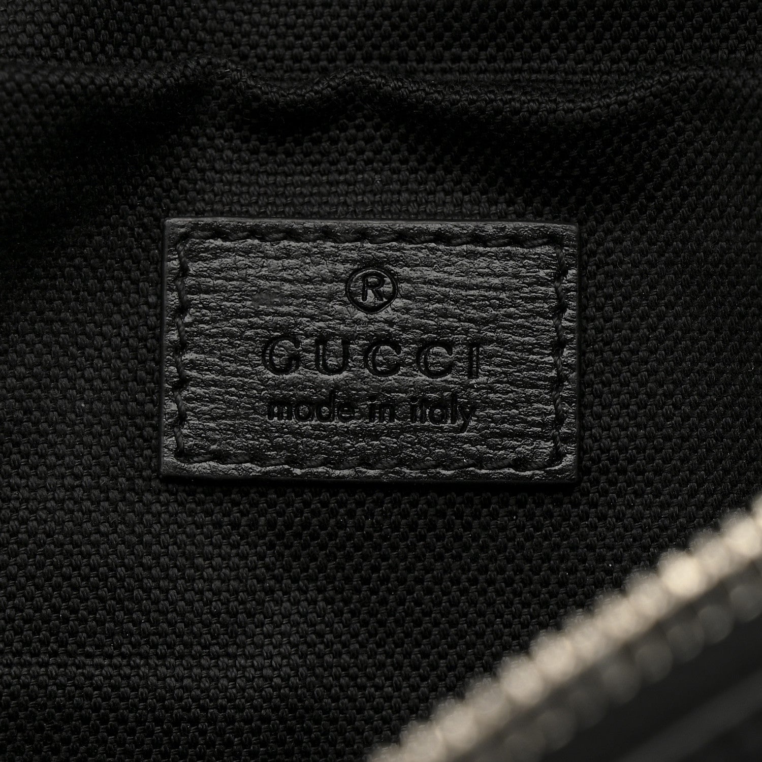 GG Supreme Monogram Textured Calfskin Retro Interlocking G Belt Bag Black