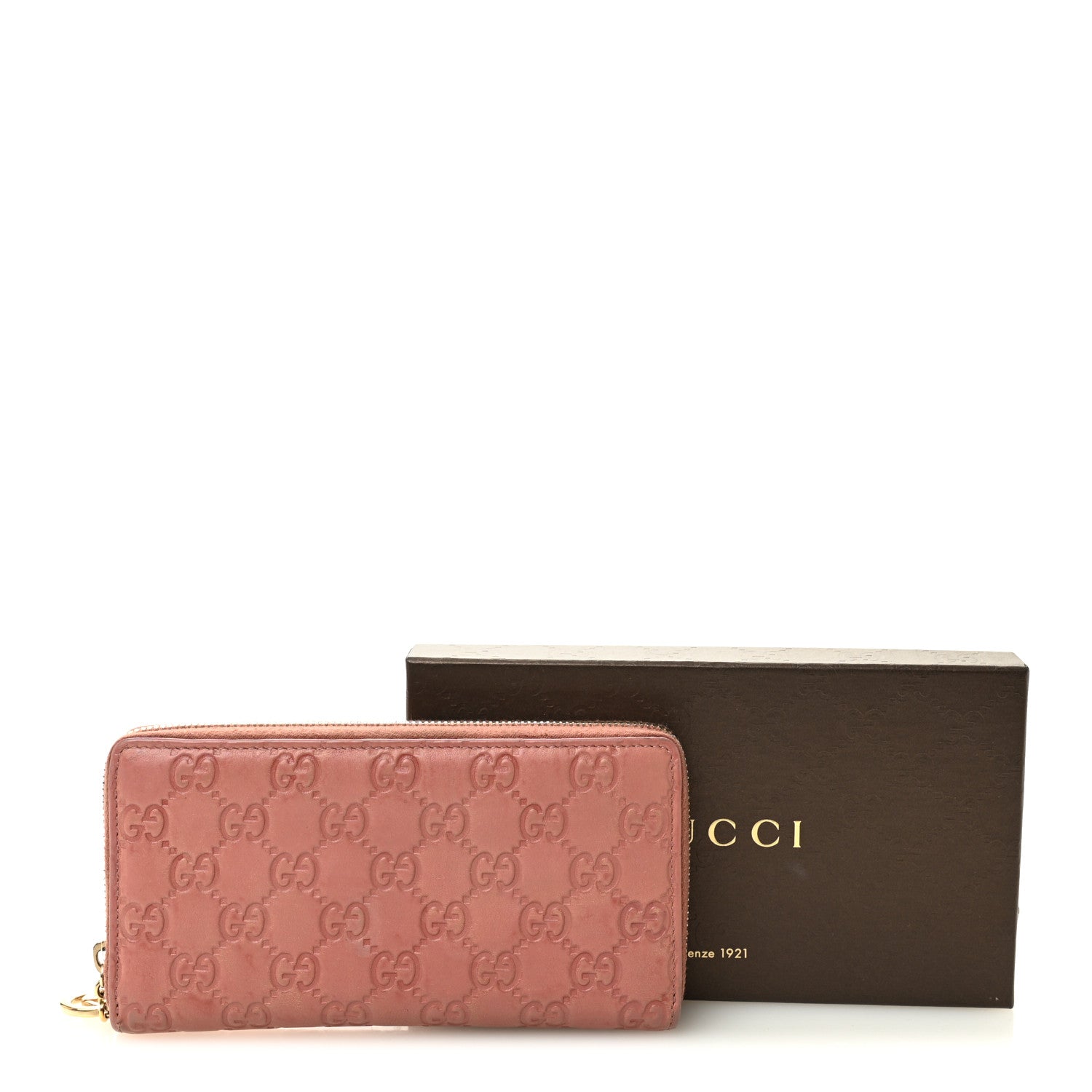 Guccissima Signature Zip Around Wallet Soft Pink