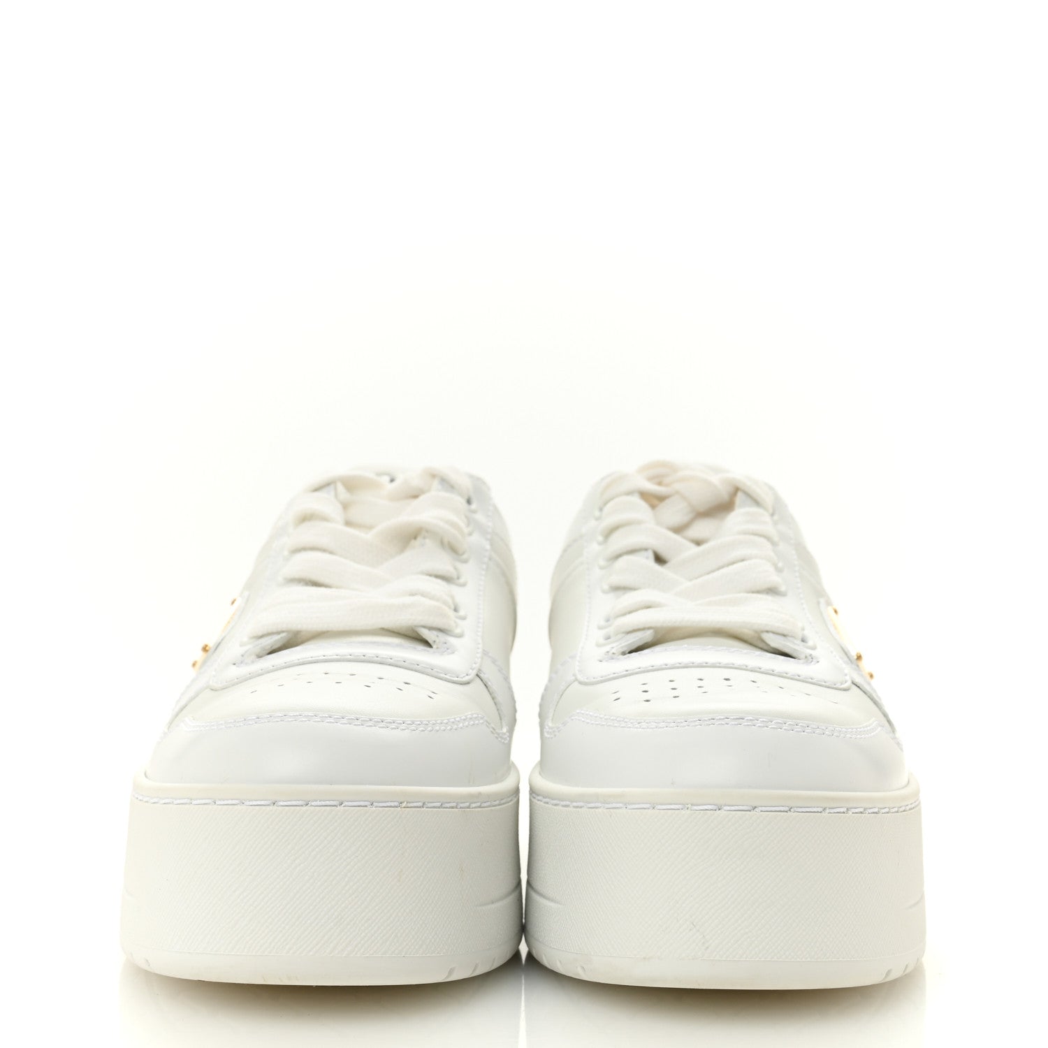 Vitello Rois Triangle Womens Downtown Platform Low Top Sneakers 37 White
