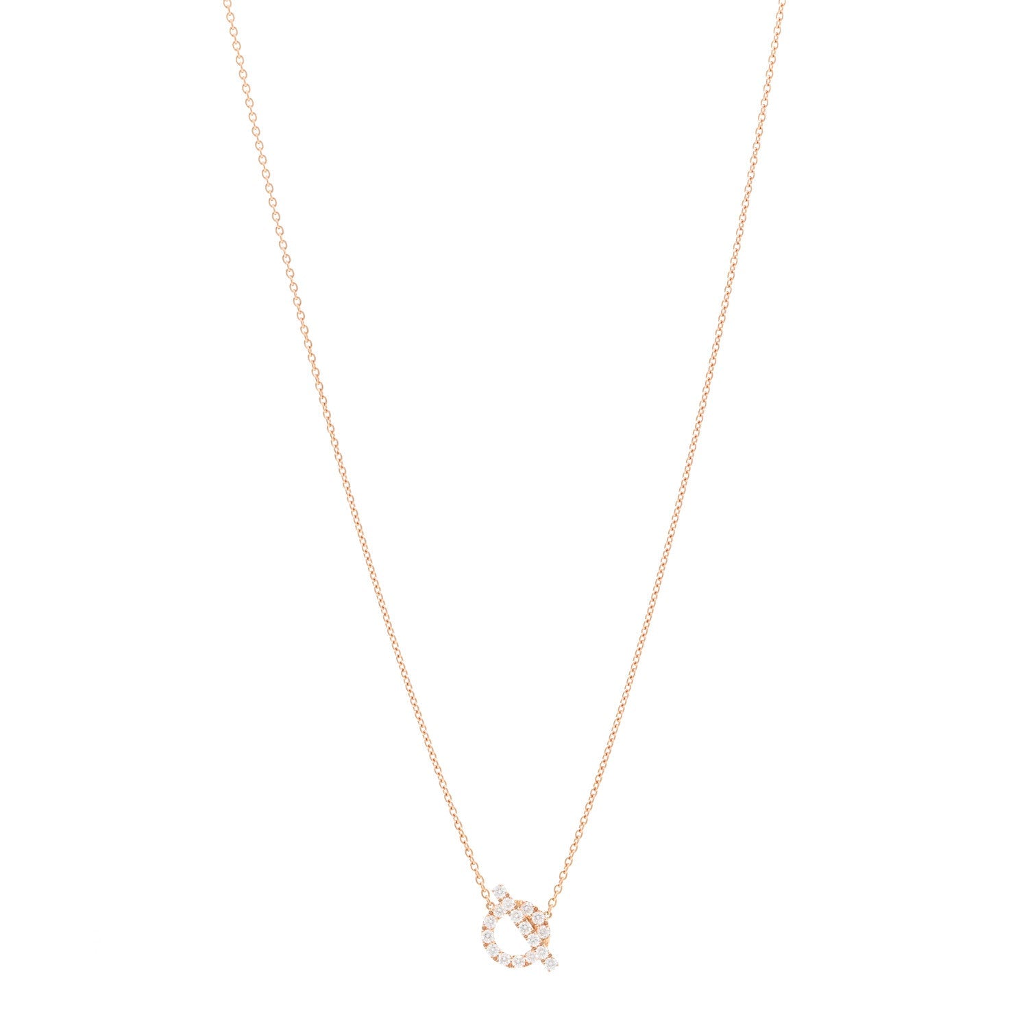 18K Rose Gold Diamond Finesse Pendant Necklace