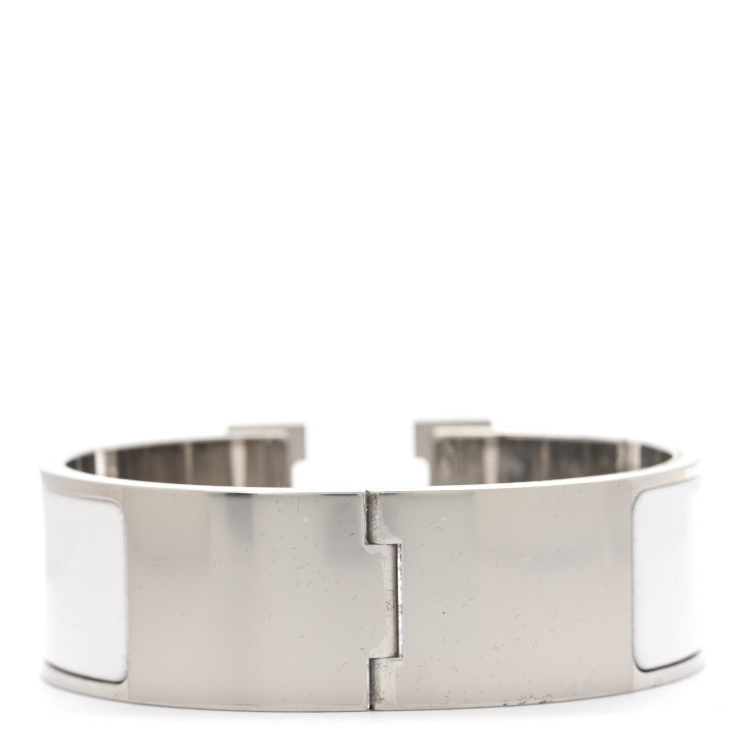 Enamel Wide Clic Clac H Bracelet PM White