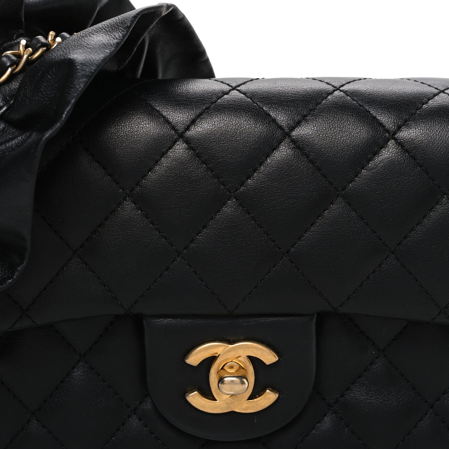 Lambskin Quilted Mini Romance Rectangular Flap Black