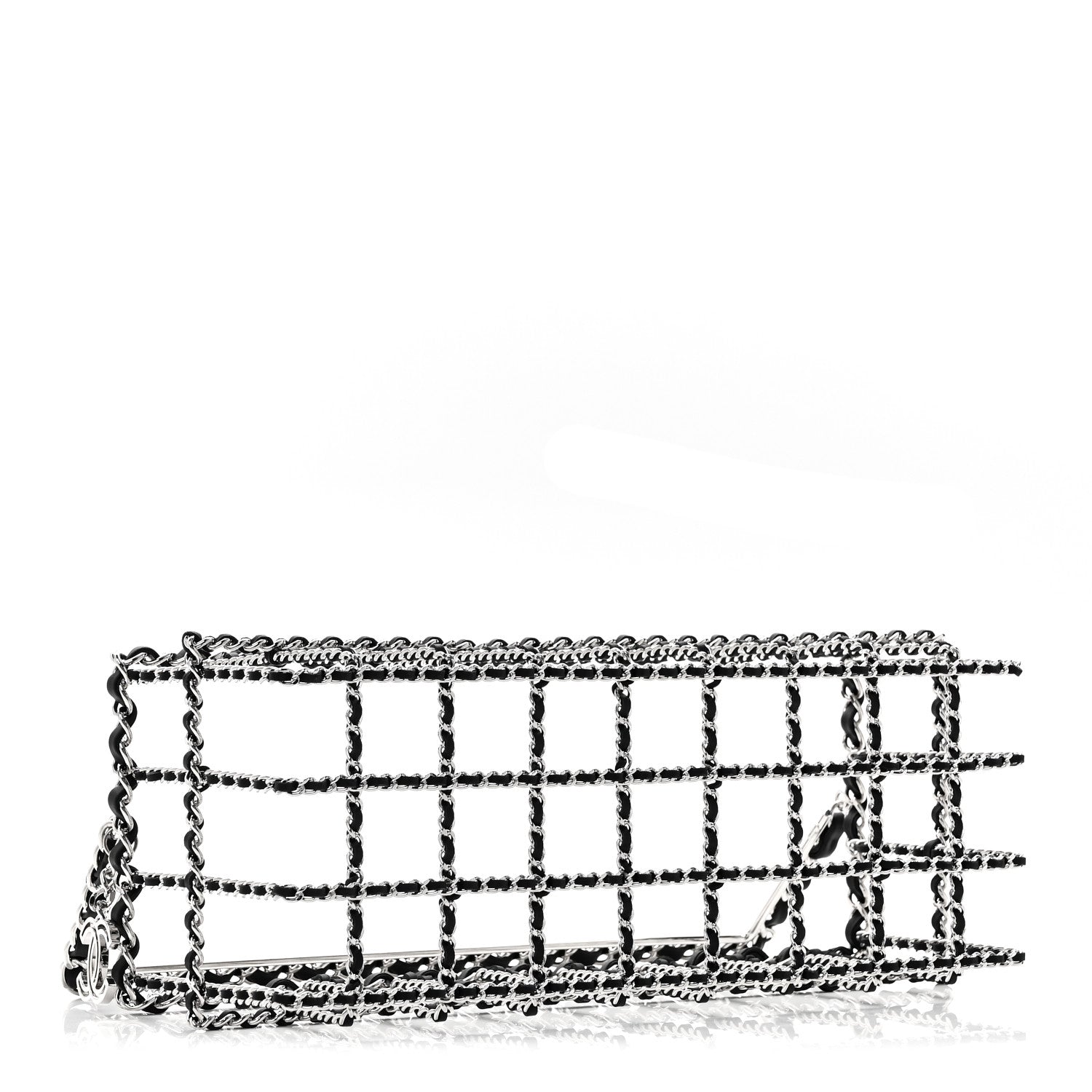 Brass Calfskin Grocery By Chanel Minaudiere Shopping Basket Silver