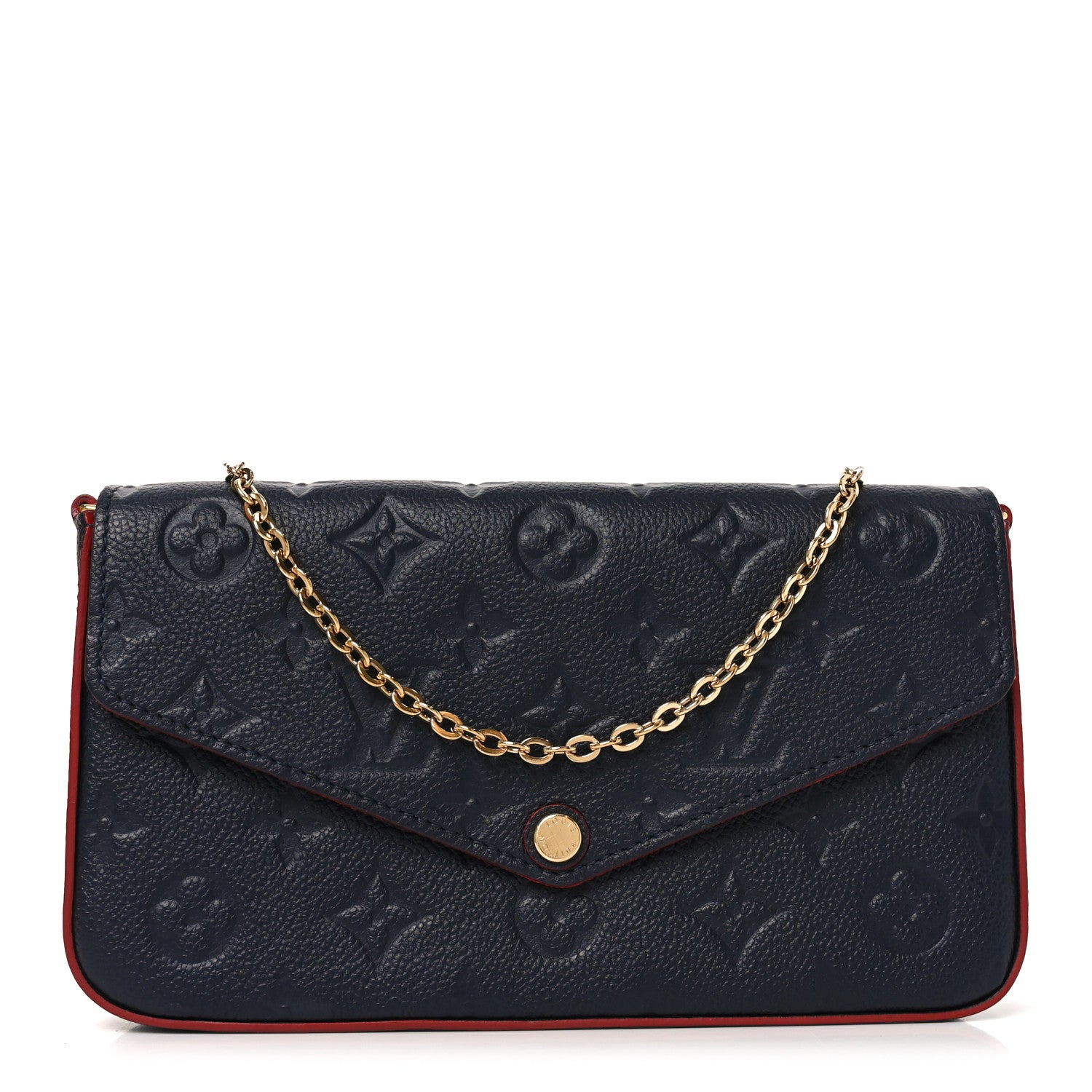 Empreinte Pochette Felicie Chain Wallet Marine Rouge