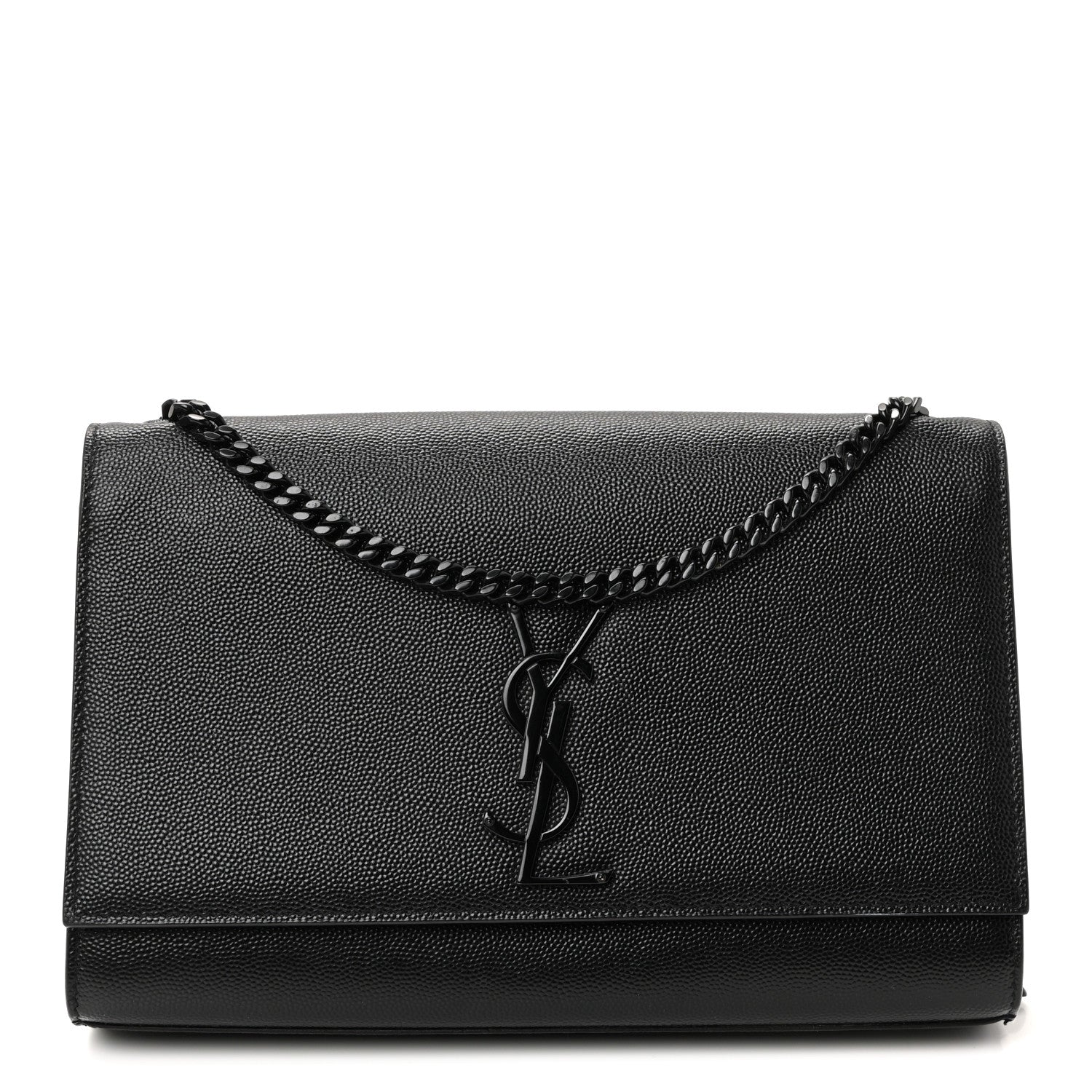 Grain De Poudre Medium Classic Monogram Monochrome Kate Satchel Black
