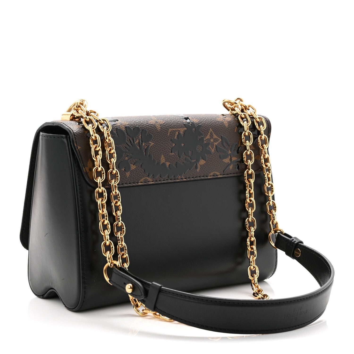 Calfskin Monogram Blossom Twist MM Black