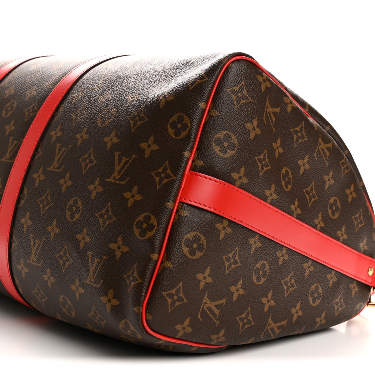 Calfskin Monogram Keepall Bandouliere 50 Coquelicot
