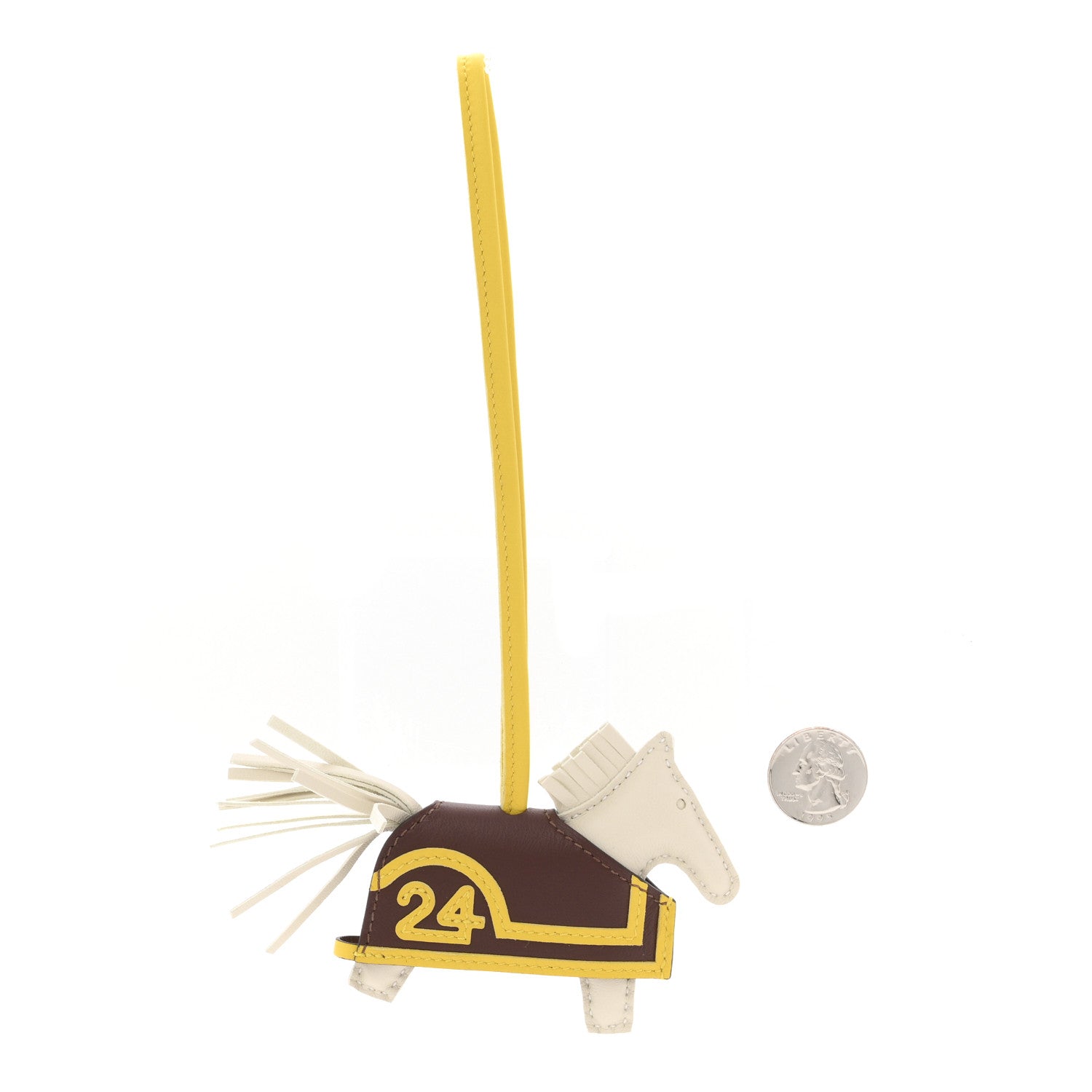 Milo Lambskin Grigri Rodeo Robeo 24 Bag Charm PM Craie Terre Jaune De Naples