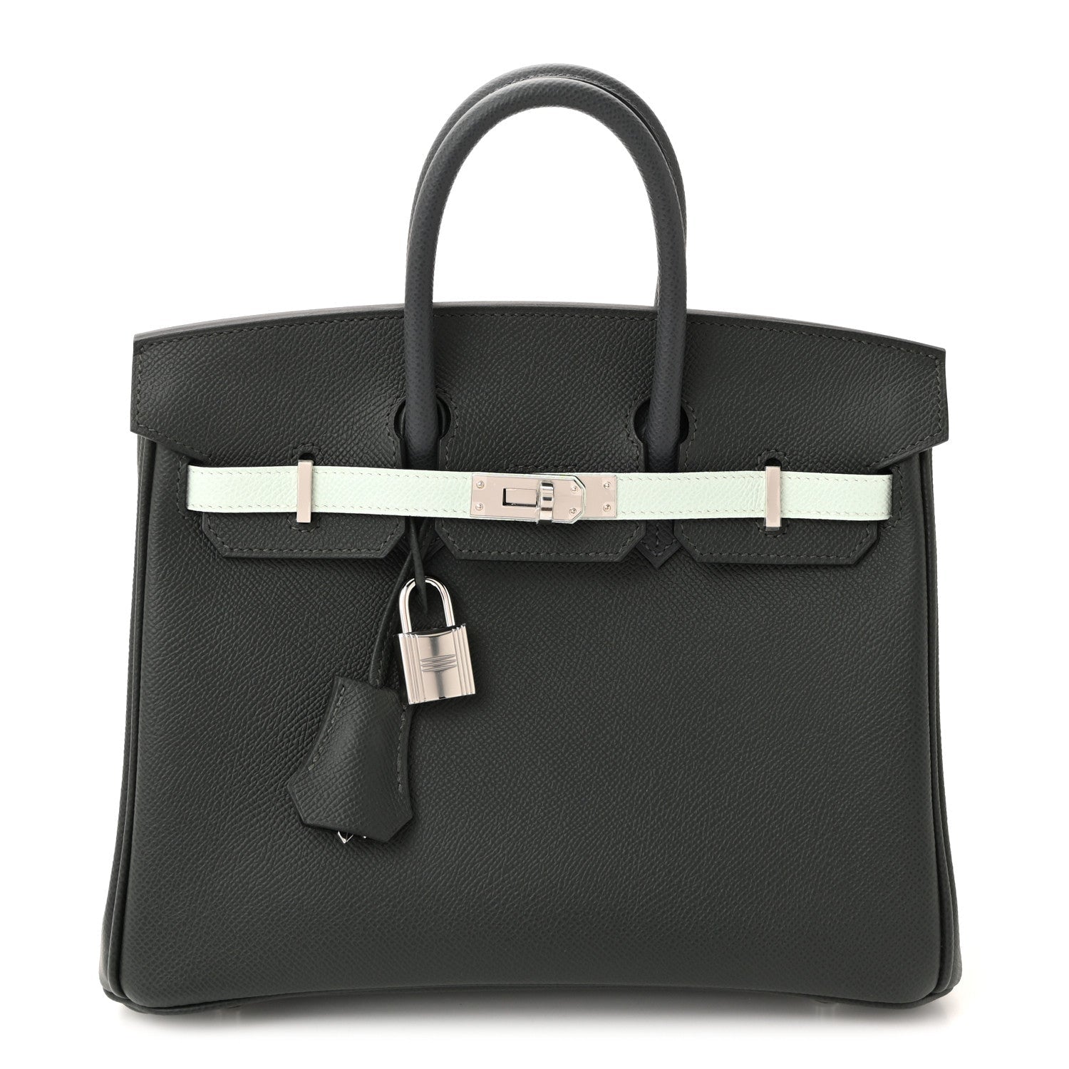Epsom Tri-Color Birkin 25 Vert Fonce Ardoise Vert Peppermint