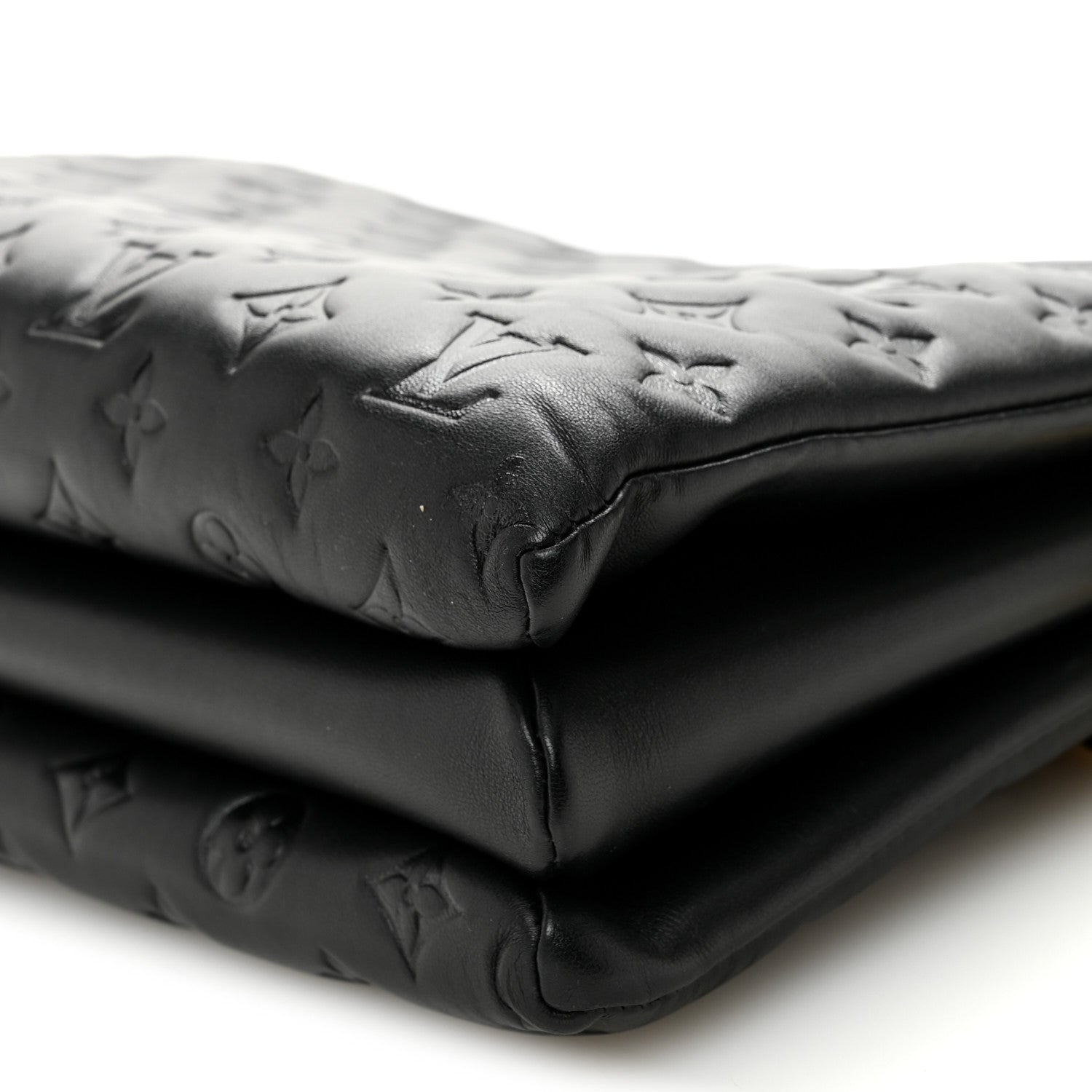Lambskin Embossed Monogram Coussin MM Black