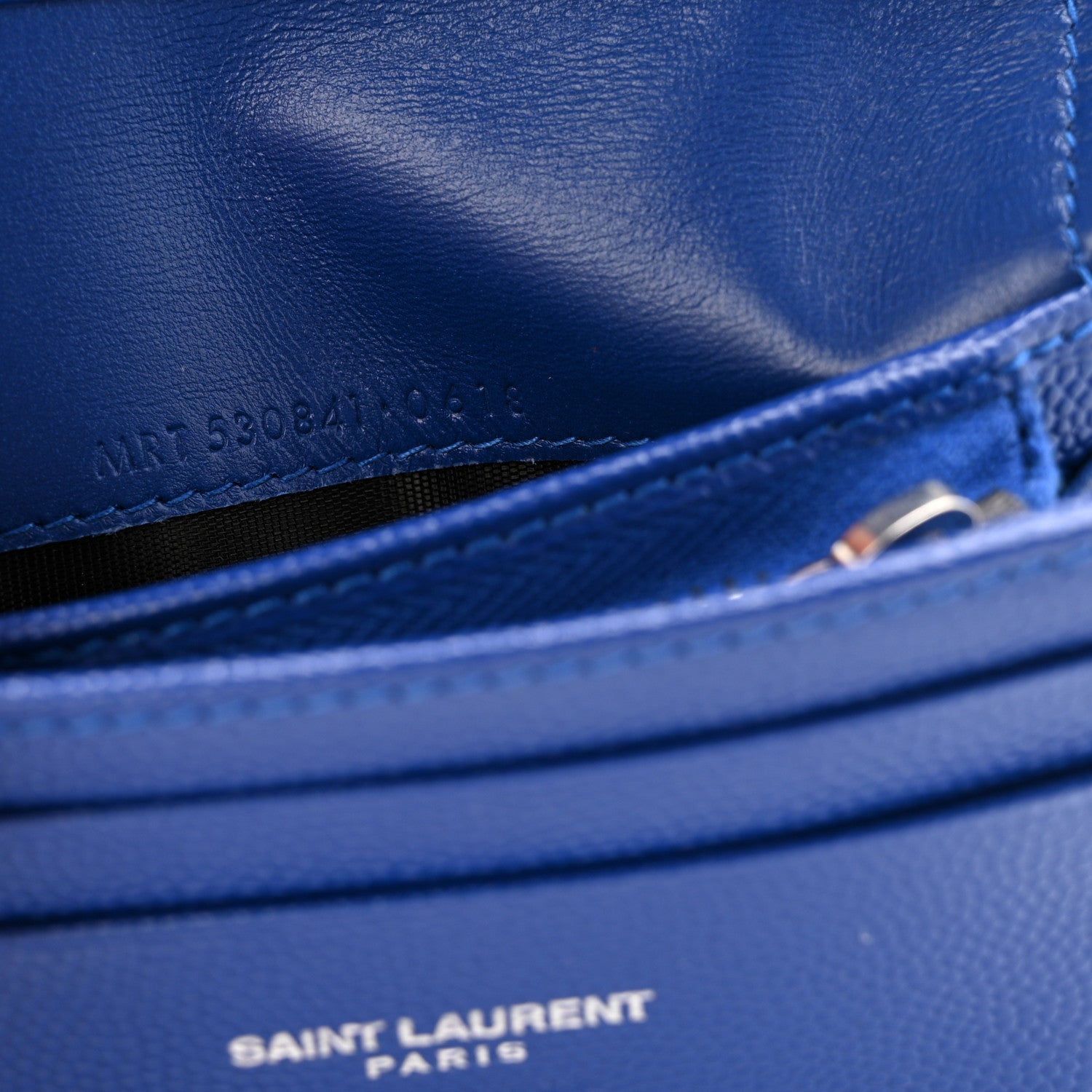 Grain De Poudre Matelasse Chevron Monogram Flap Card Case Blue Gitano