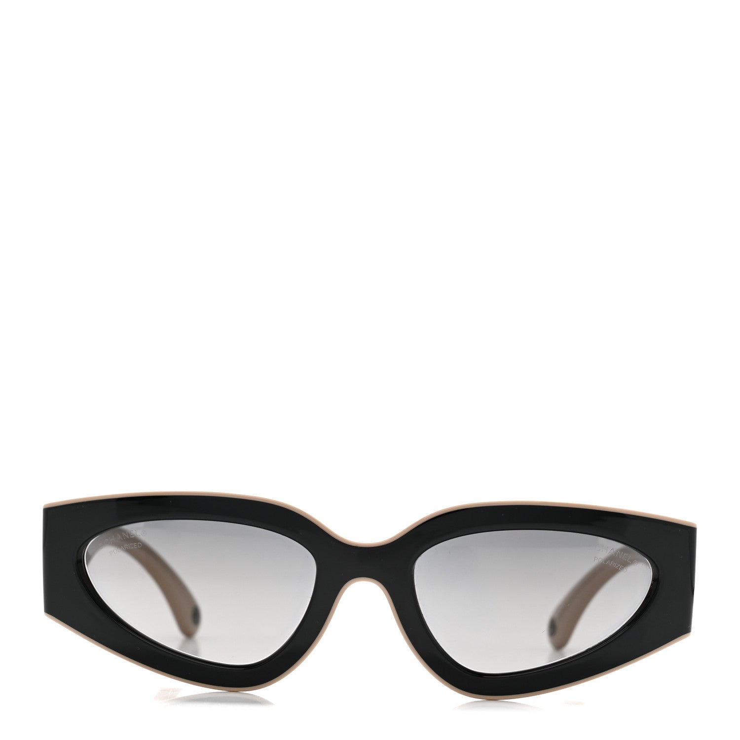 Acetate Cat Eye Sunglasses 6056 Black Beige