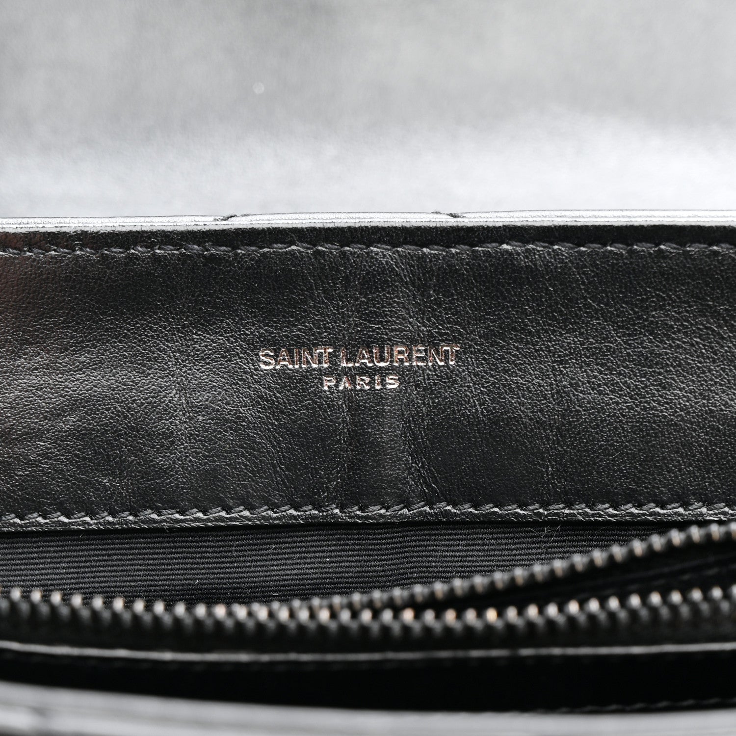 Calfskin Y Quilted Monogram Monochrome Small Loulou Chain Satchel Black