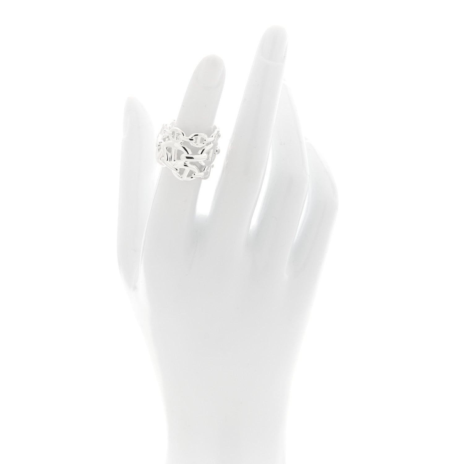Sterling Silver GM Chaine d'ncre Enchainee Band Ring 49 4.75