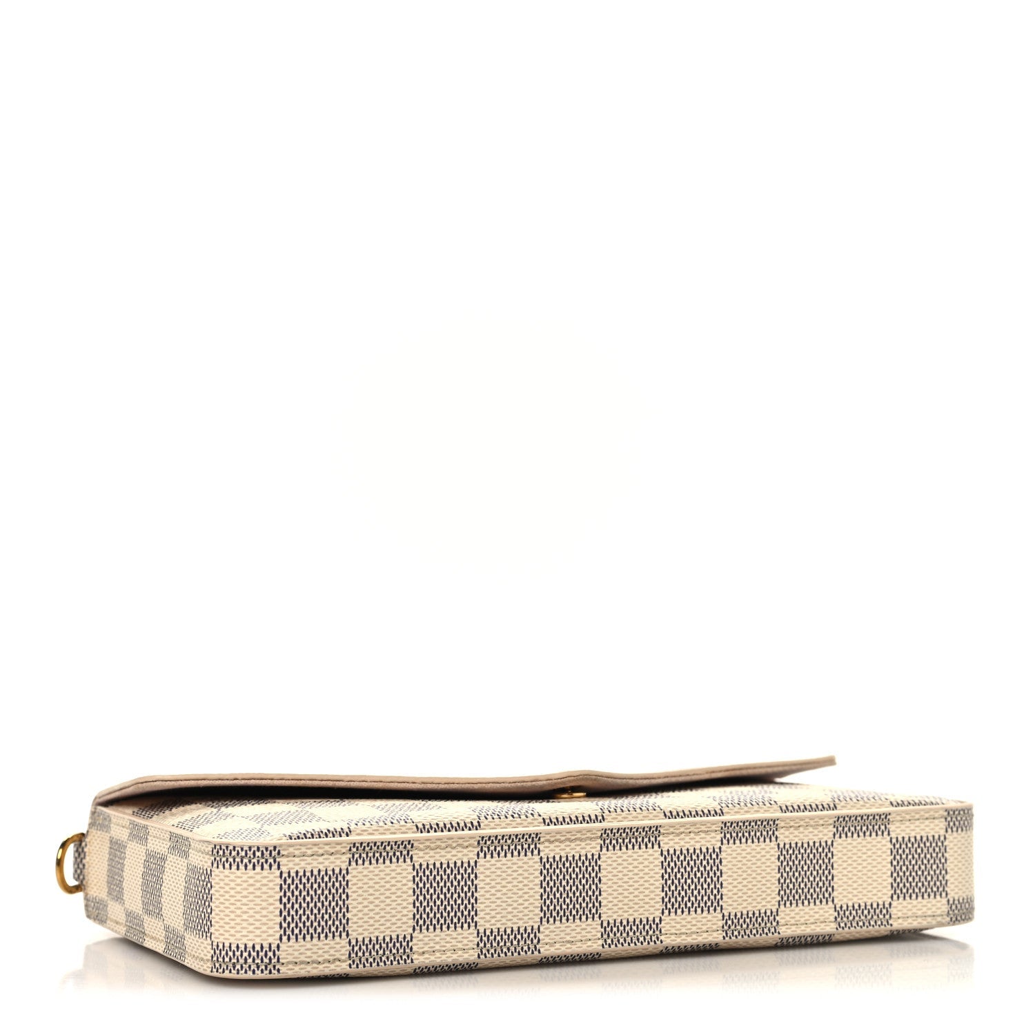 Damier Azur Pochette Felicie Chain Wallet Rose Ballerine
