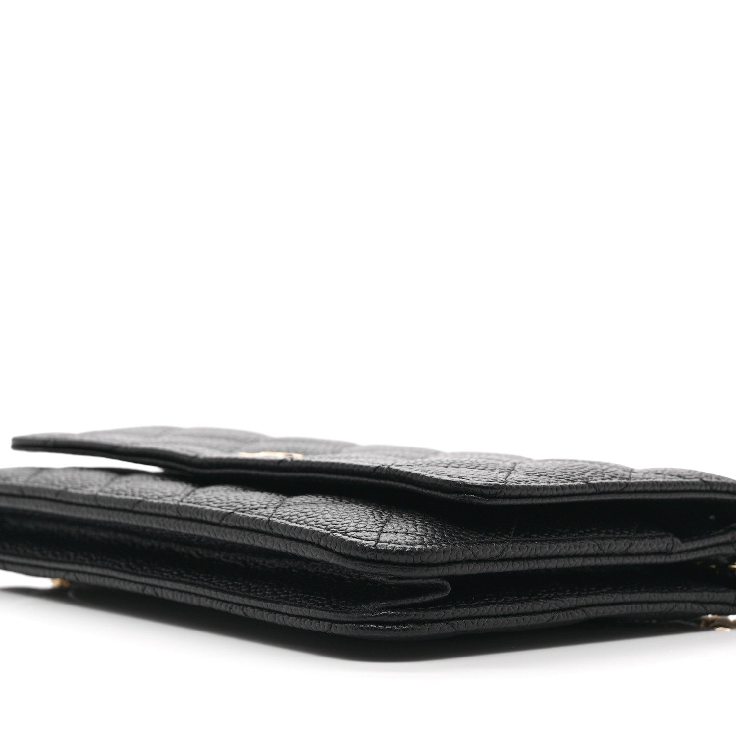 Caviar Quilted Wallet on Chain WOC Black