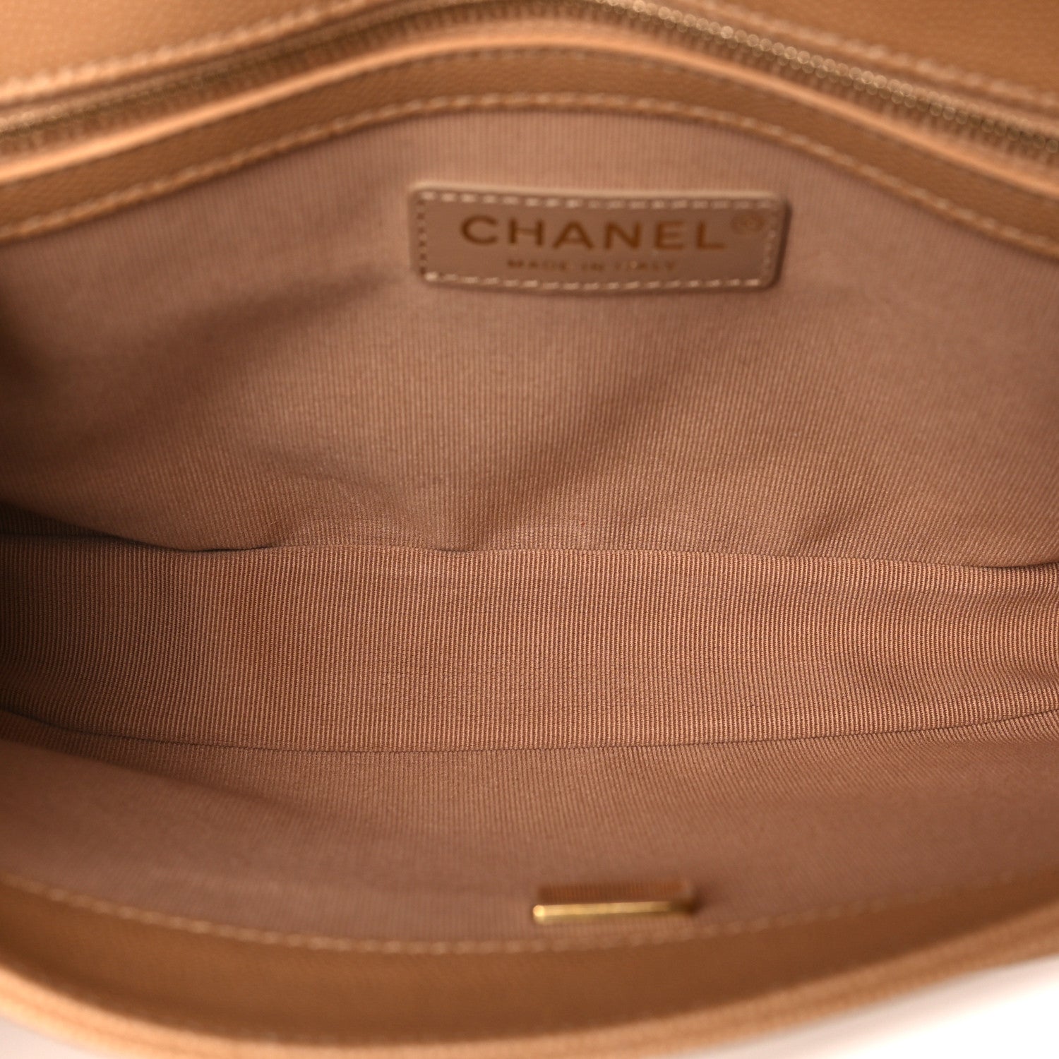 Caviar Quilted Small Top Handle Flap Beige