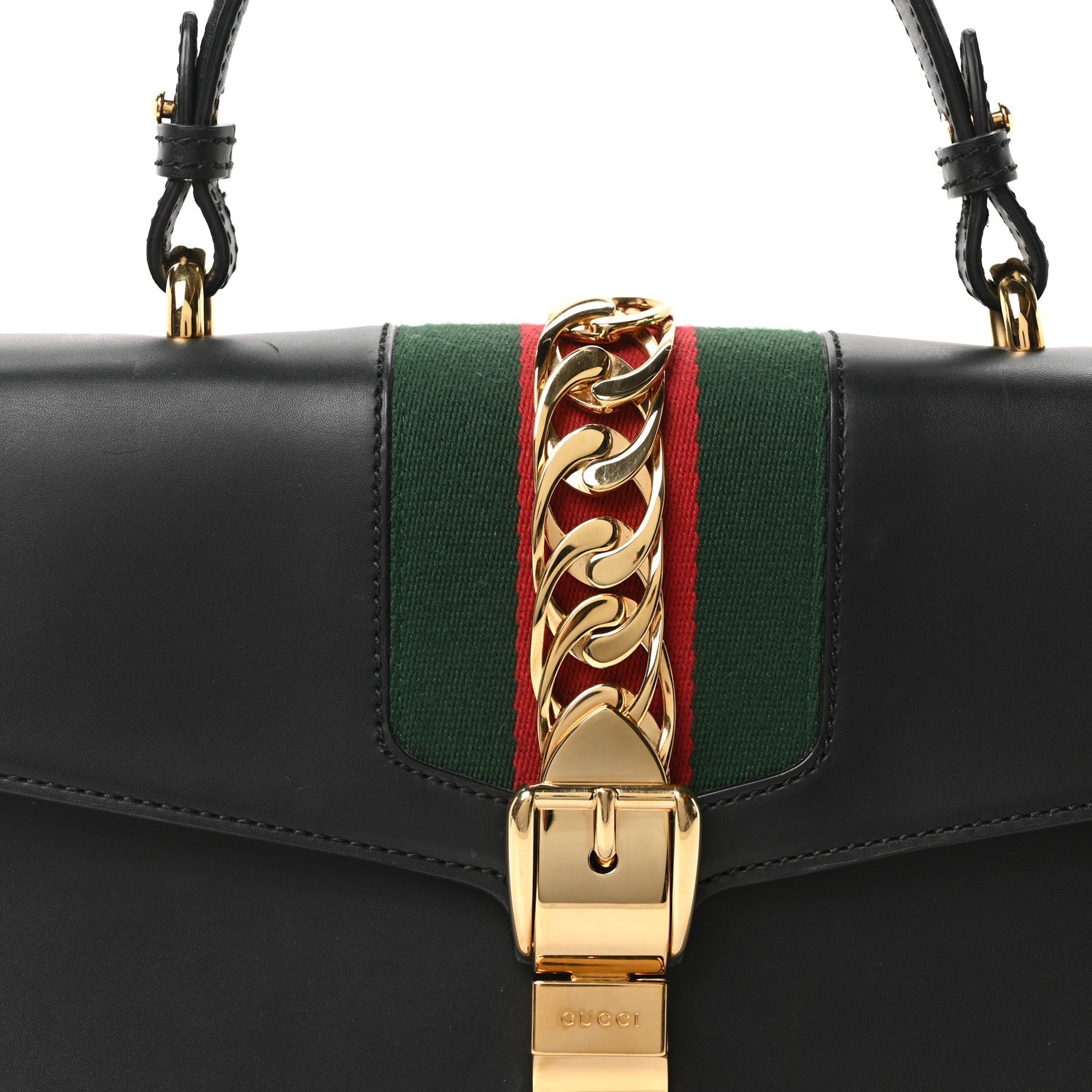 Calfskin Medium Sylvie Top Handle Bag Black
