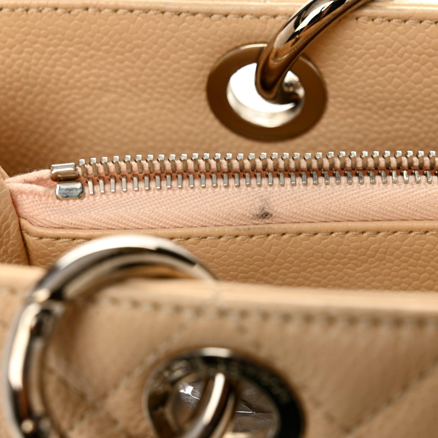 Caviar Quilted Grand Shopping Tote GST Beige