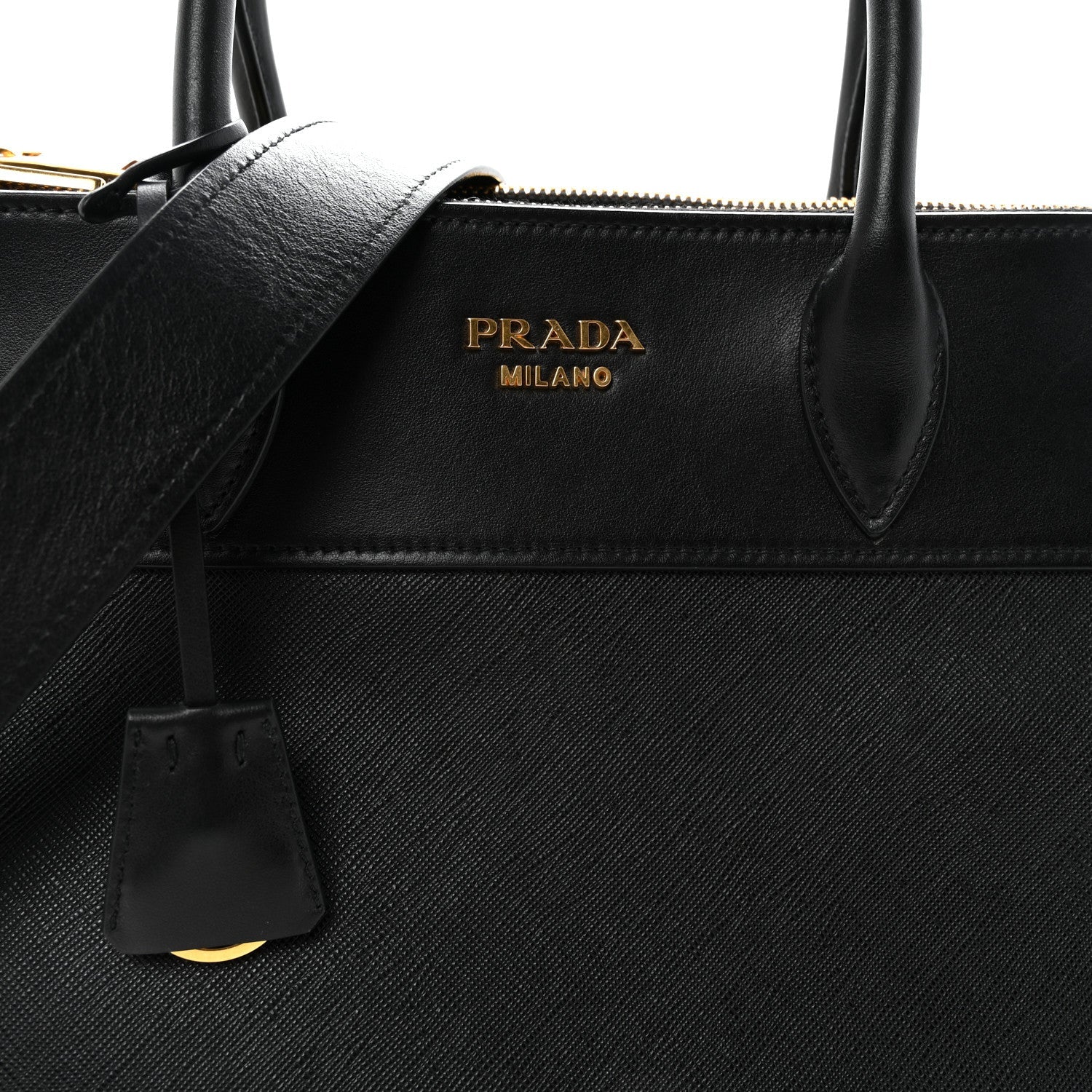 Saffiano City Calfskin Paradigme Bag Black