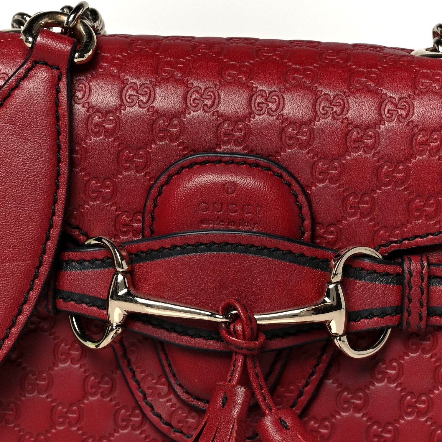 Soft Microguccissima Mini Emily Chain Shoulder Bag Rosso