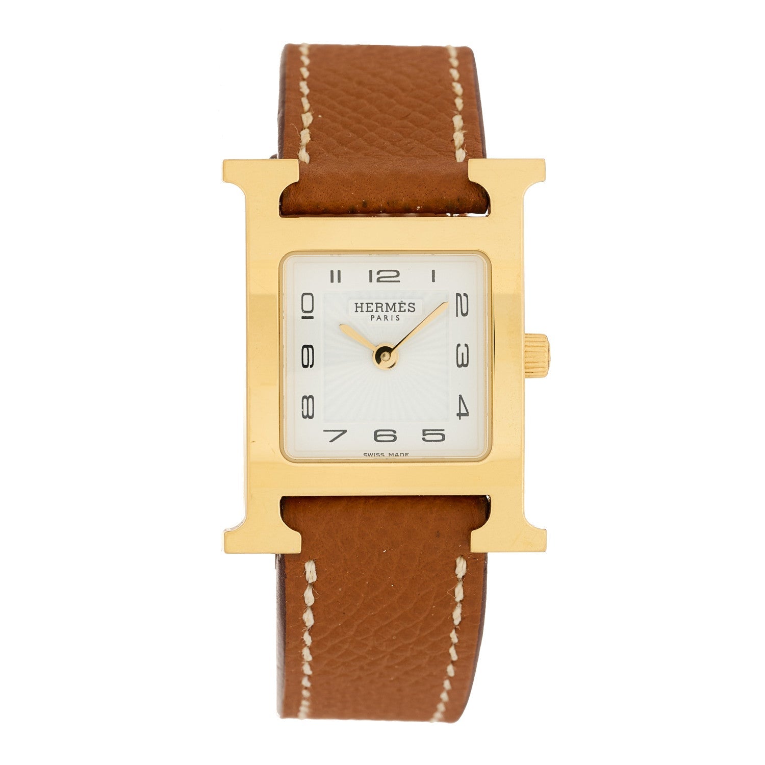 Stainless Steel Epsom 21mm Heure H Hour Quartz Watch Gold