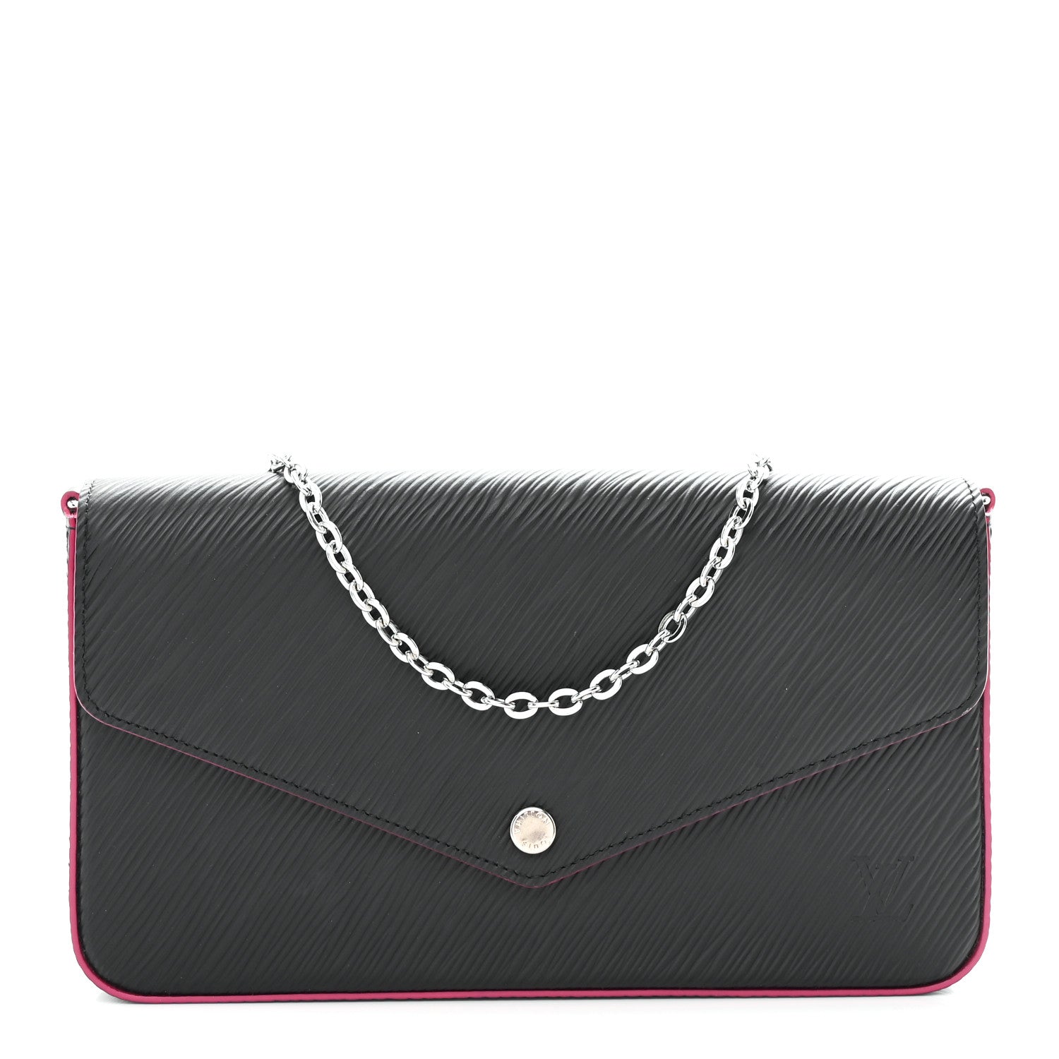 Epi Pochette Felicie Black Hot Pink