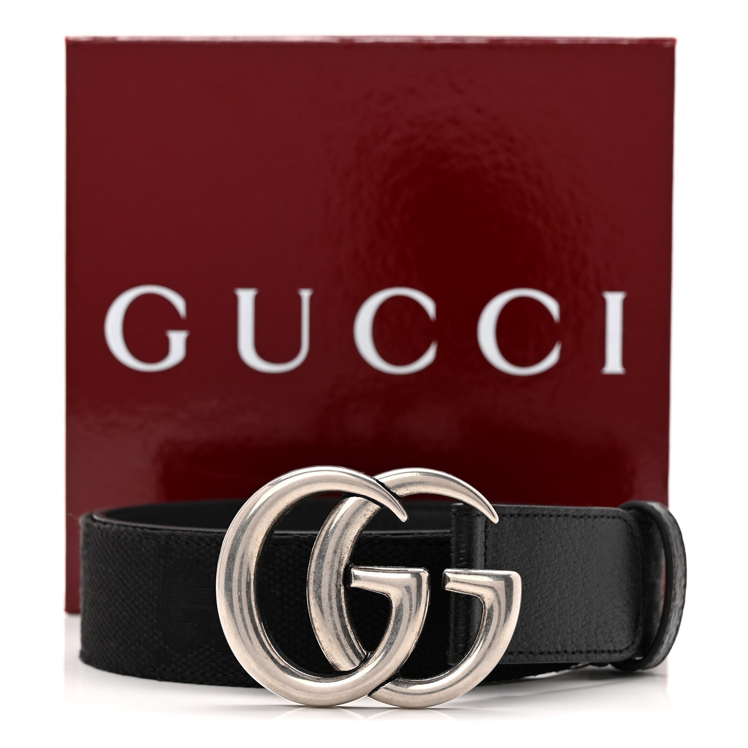 Monogram Macro GG Dollar Pigprint Double G 40mm Belt 80 32 Black