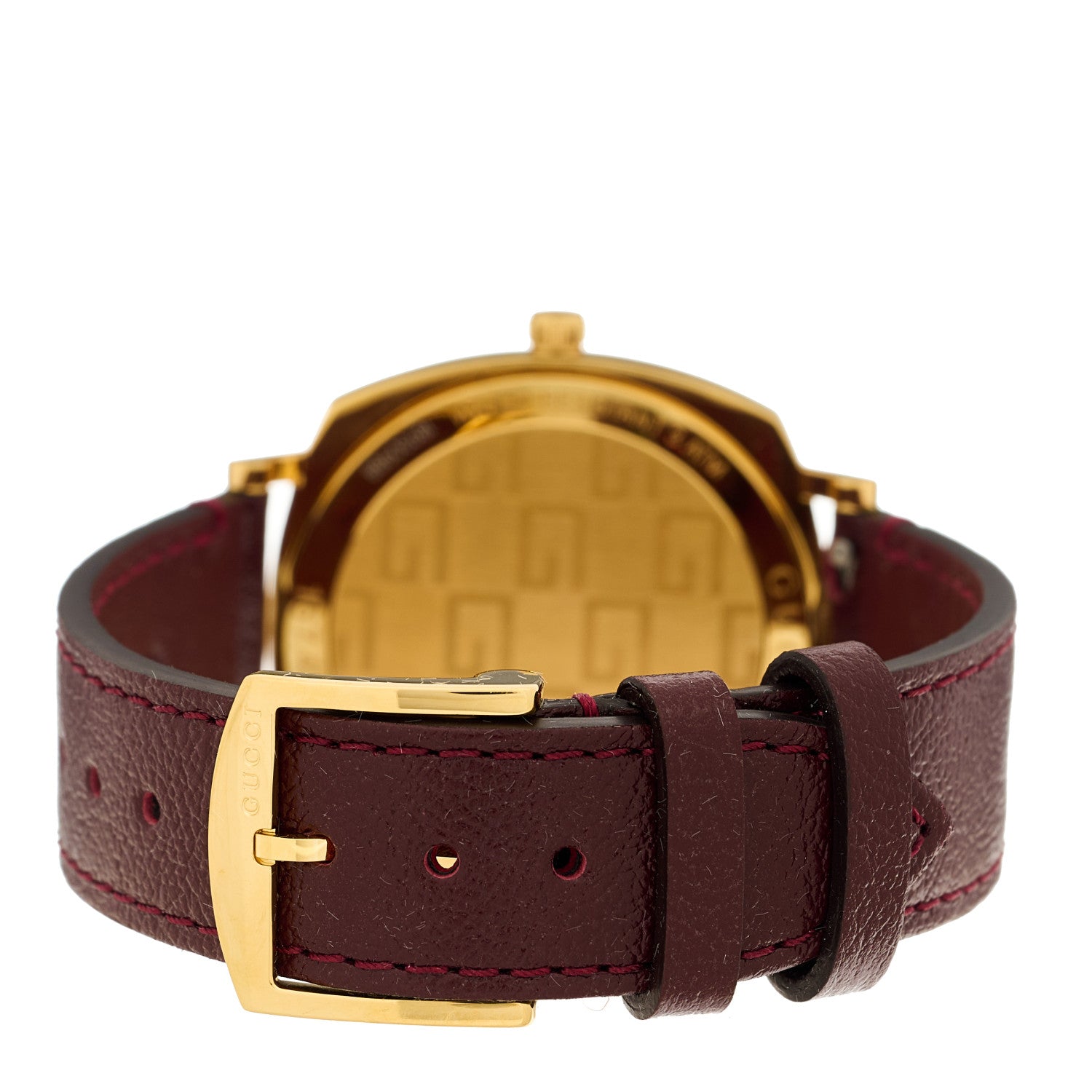 Stainless Steel Alligator 35mm Grip Quartz Watch Burgundy