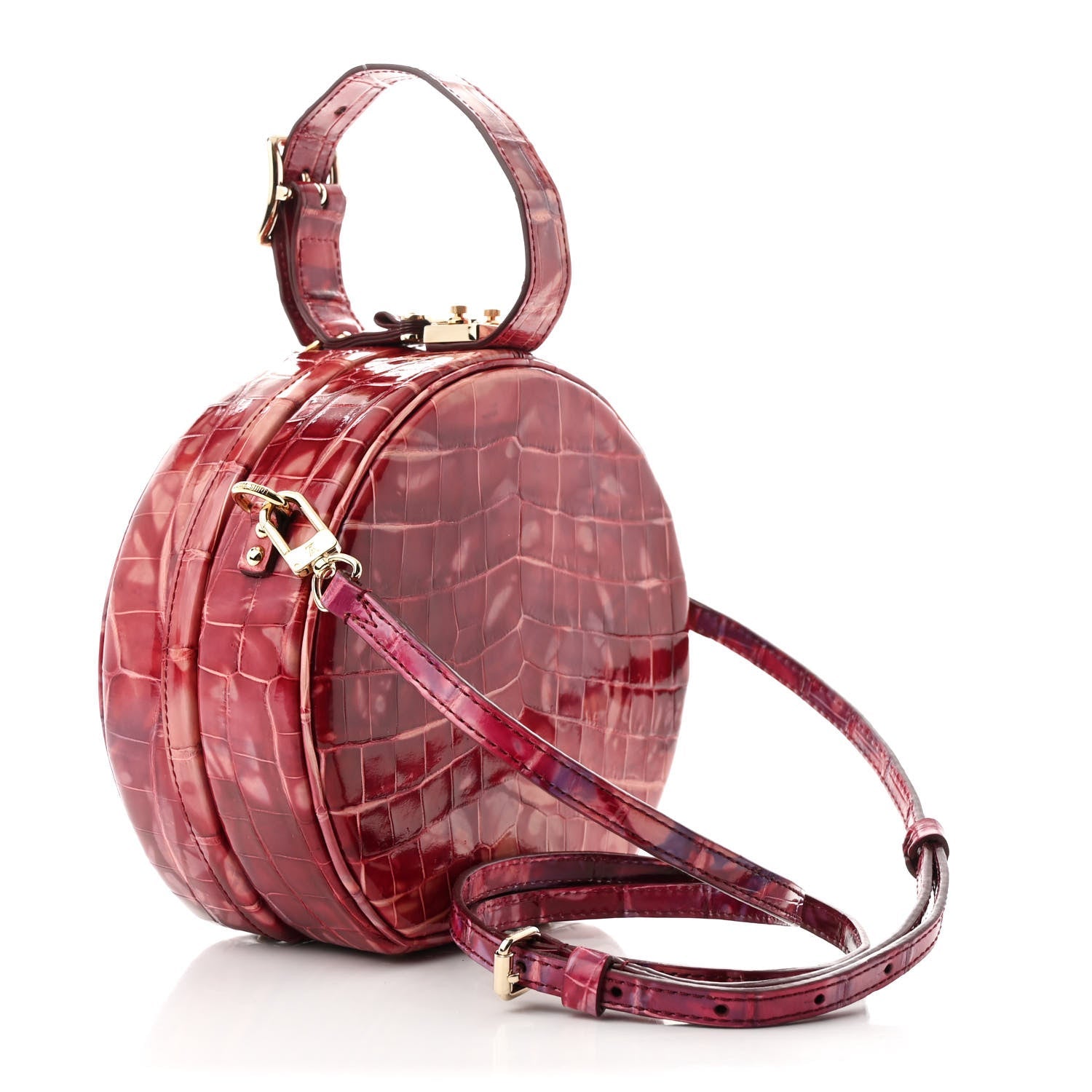 Crocodile Petite Boite Chapeau Dark Pink