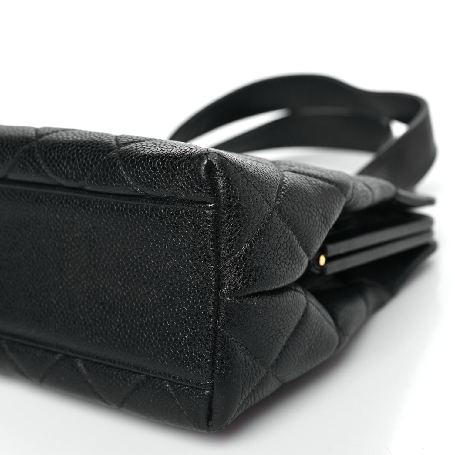 Caviar Quilted Frame Shoulder Bag Black